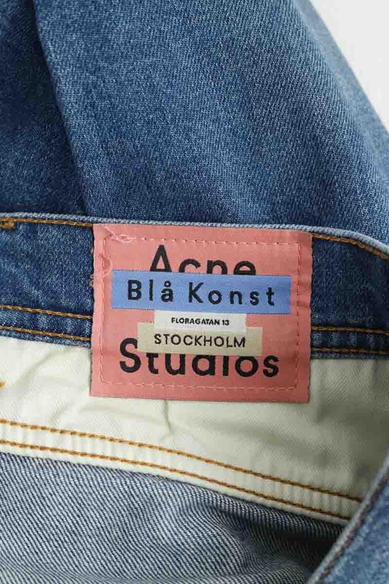 Straight cotton-blend pants ACNE STUDIOS - Seconde Main Blue