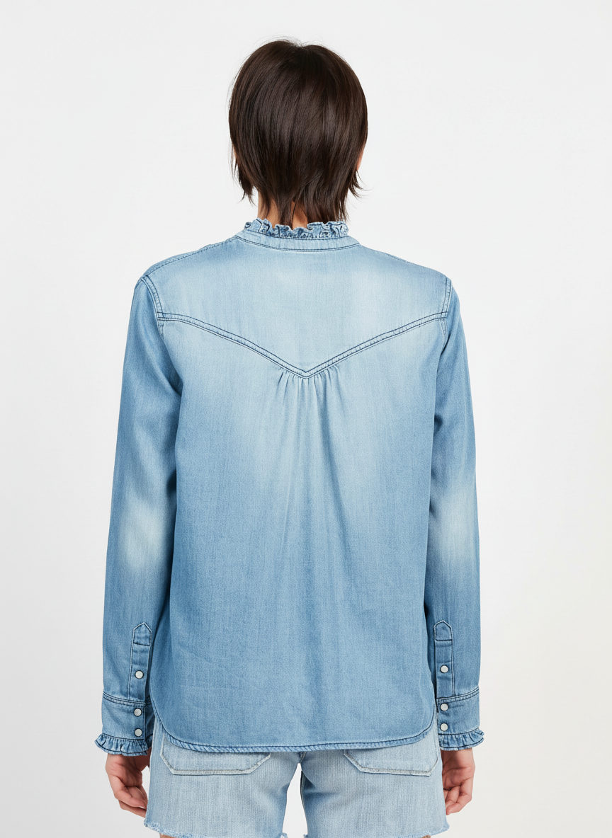 Round-neck denim shirt ACQUAVERDE Blue