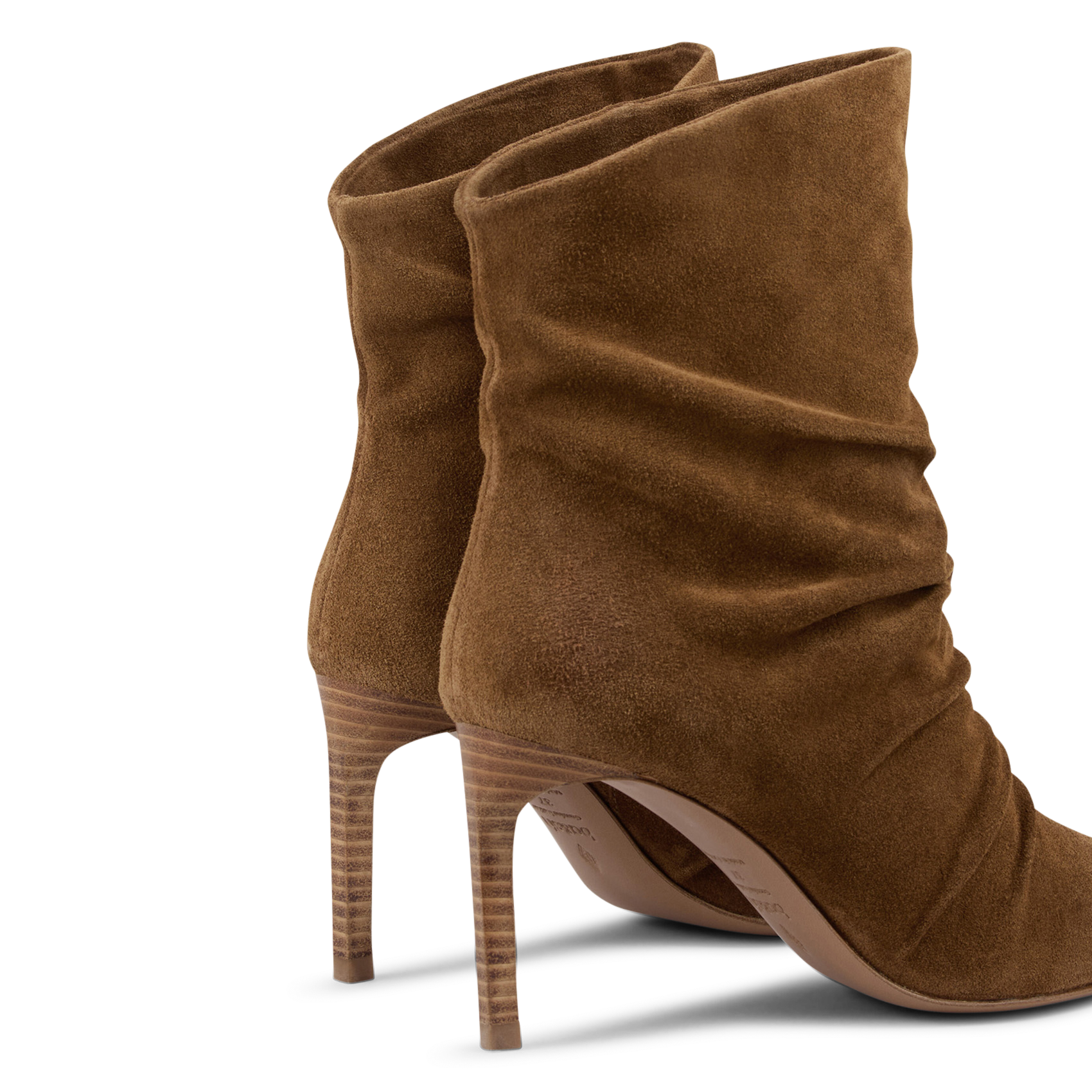 Bottines plissées à talons en cuir BA&SH Marron