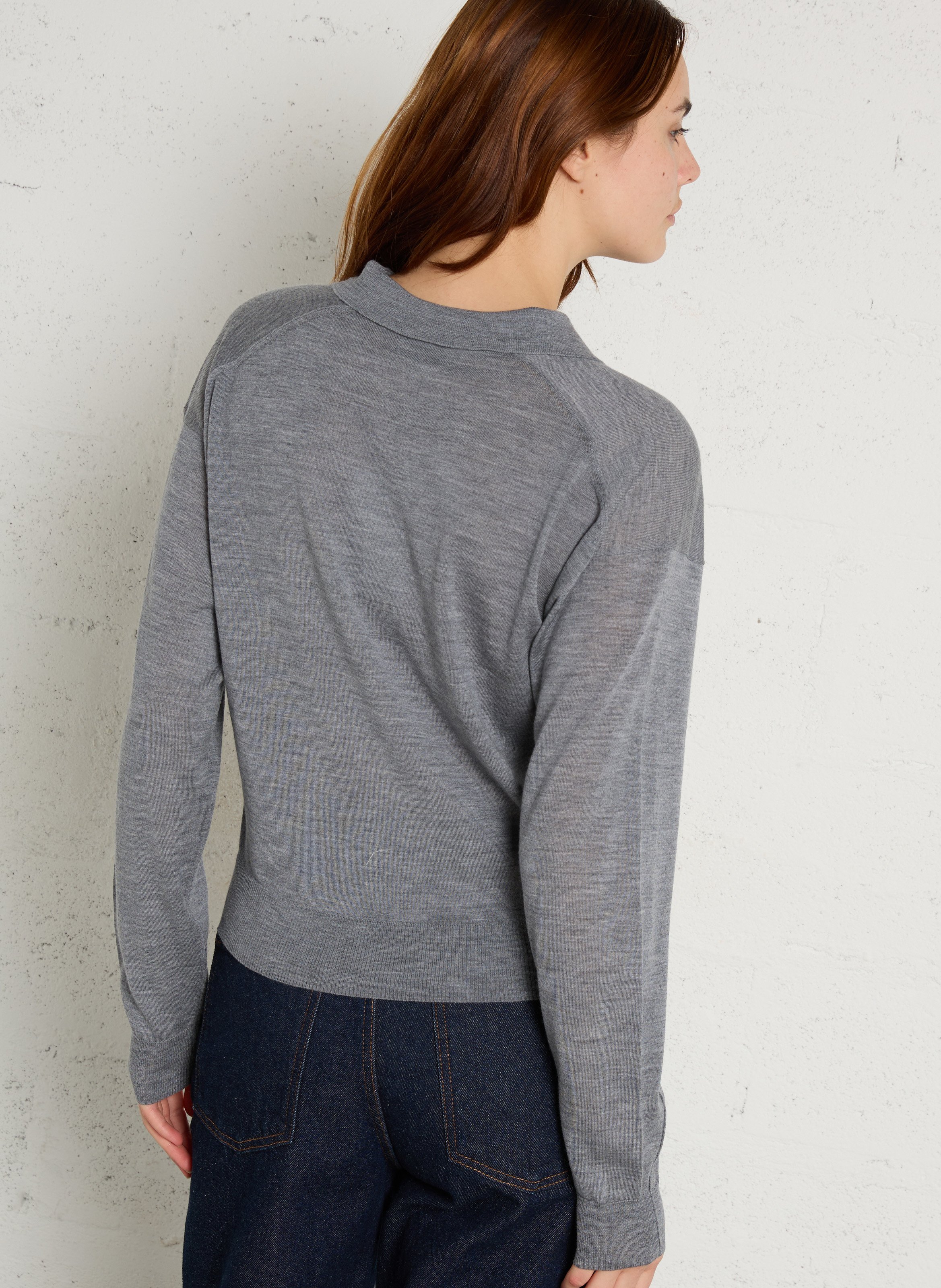 Wollpullover mit Polokragen SOEUR Grau