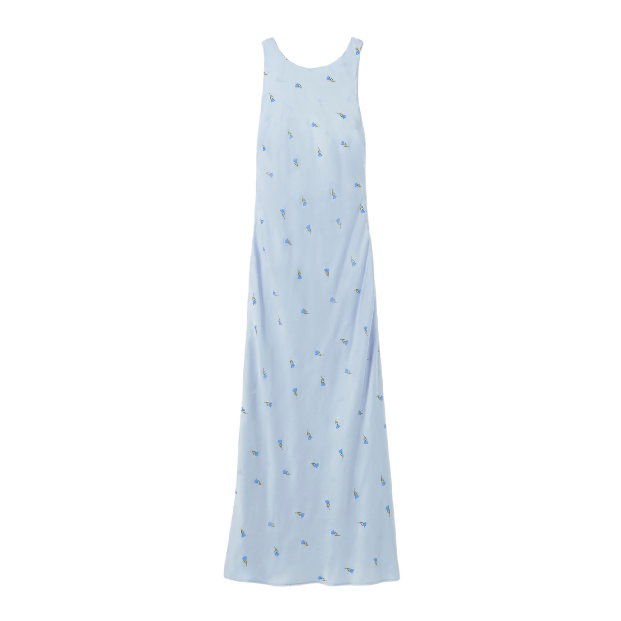 Robe longue en satin brodé CLAUDIE PIERLOT Bleu