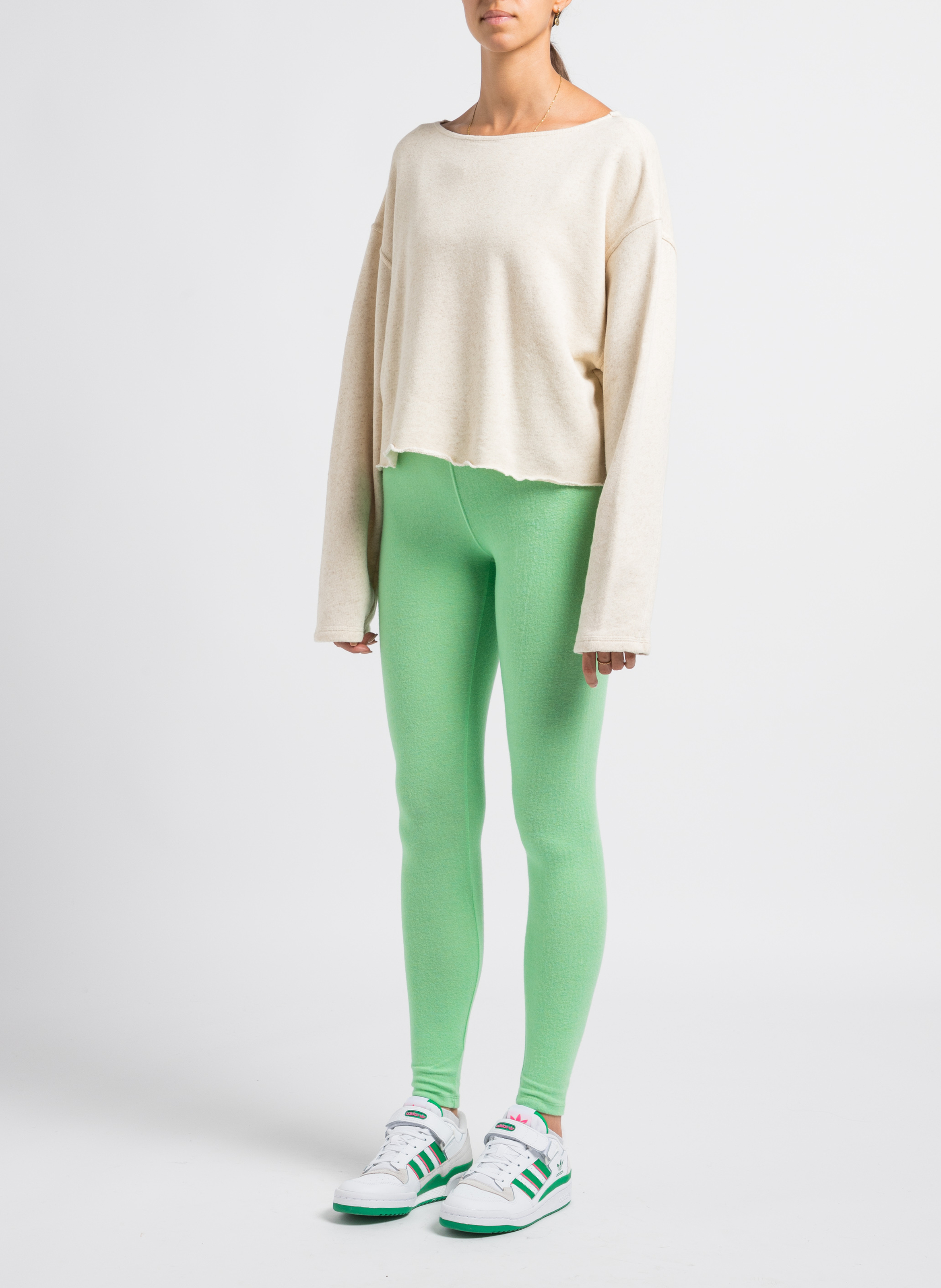 Sweater met boothals | linnen/biokatoenblend AMERICAN VINTAGE Beige