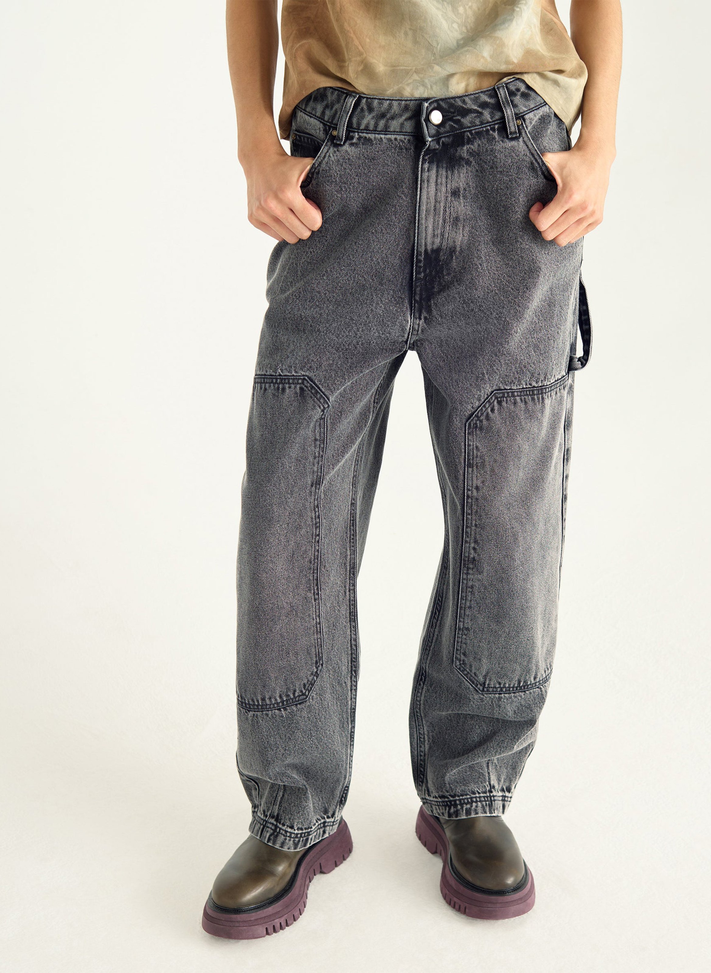 Weit geschnittene Jeans - aus Baumwolle ACOTE Schwarz