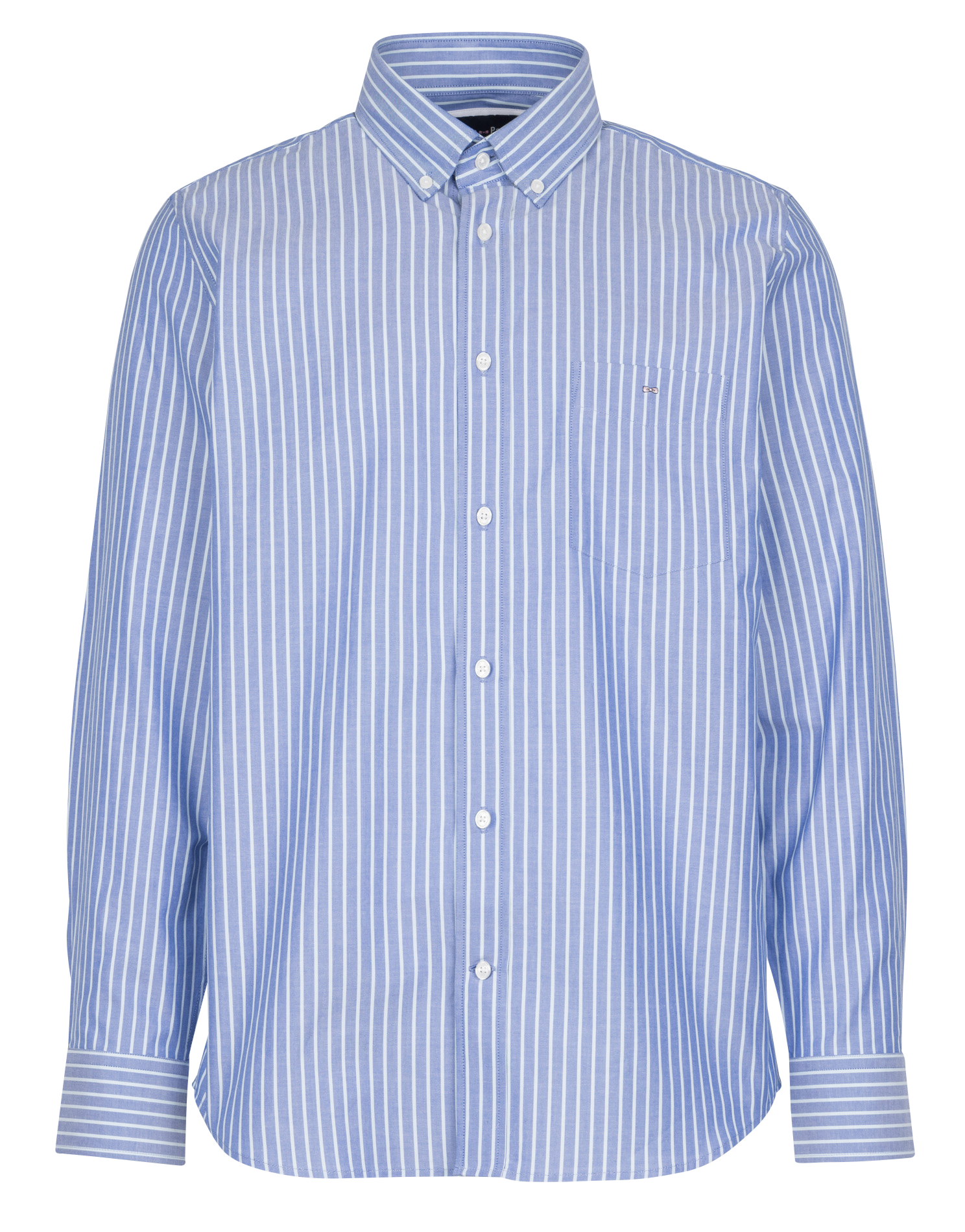 Oversize striped cotton shirt with classic collar EDEN PARK Blue