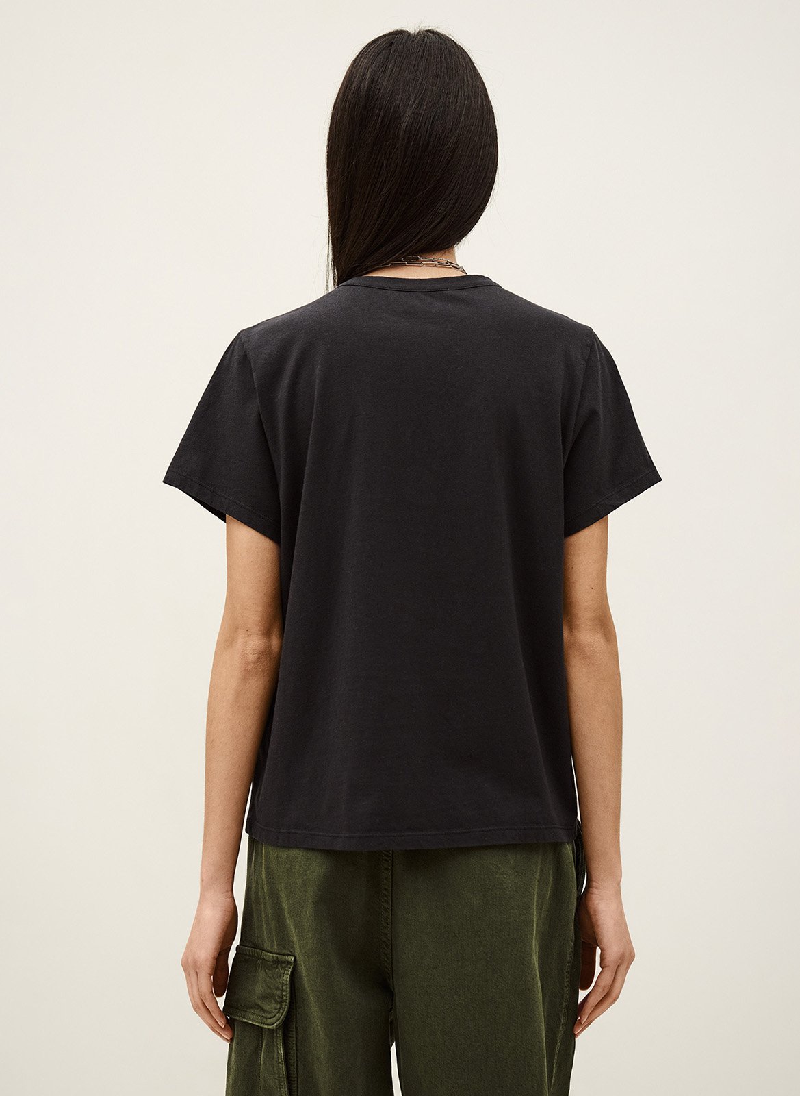 Tee-shirt col rond en coton BA&SH Noir