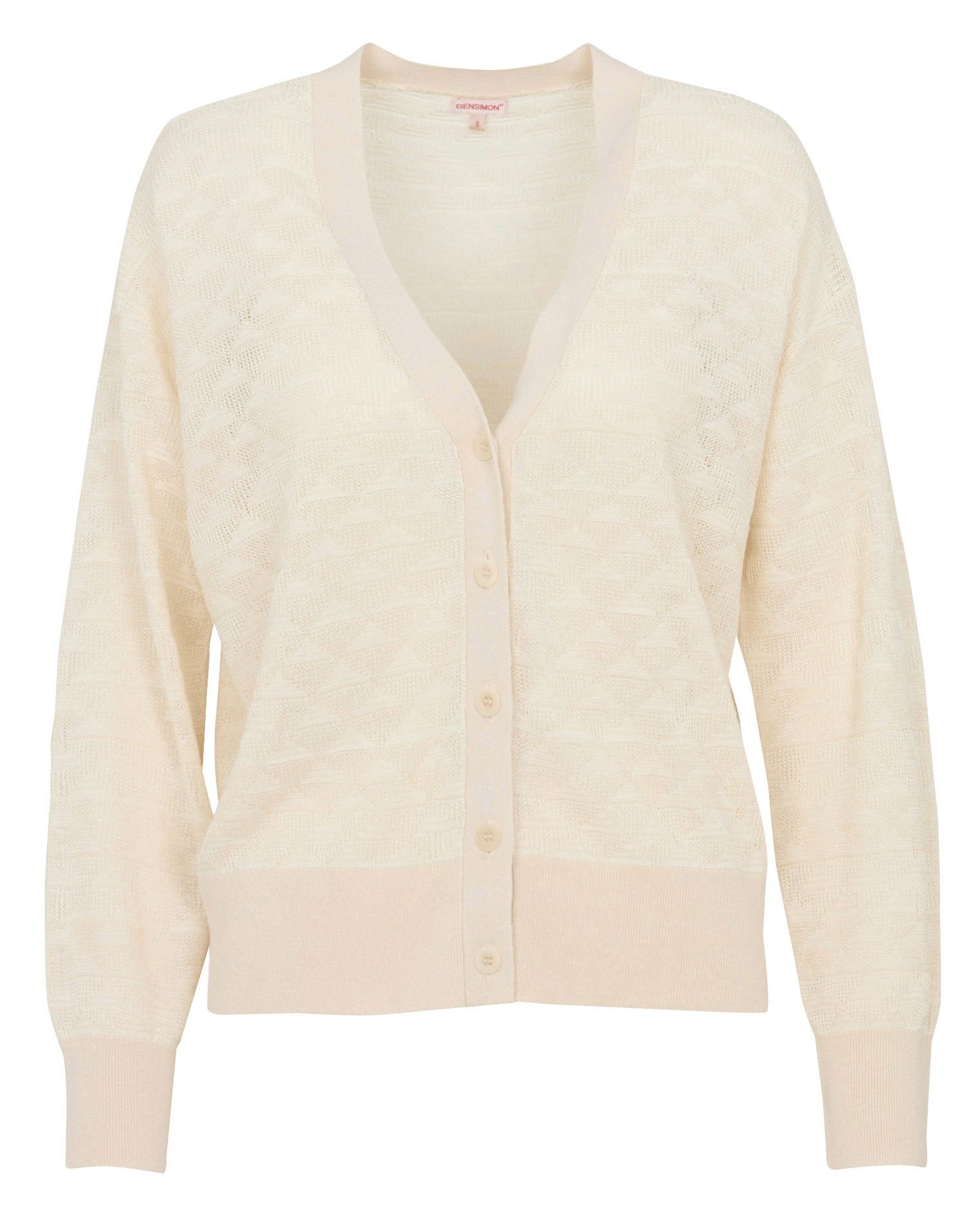 V-neck buttoned oversized cardigan BENSIMON Beige