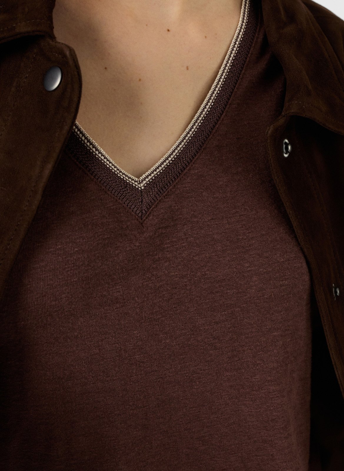 Linnen T-shirt met rechte pasvorm GERARD DAREL Bruin