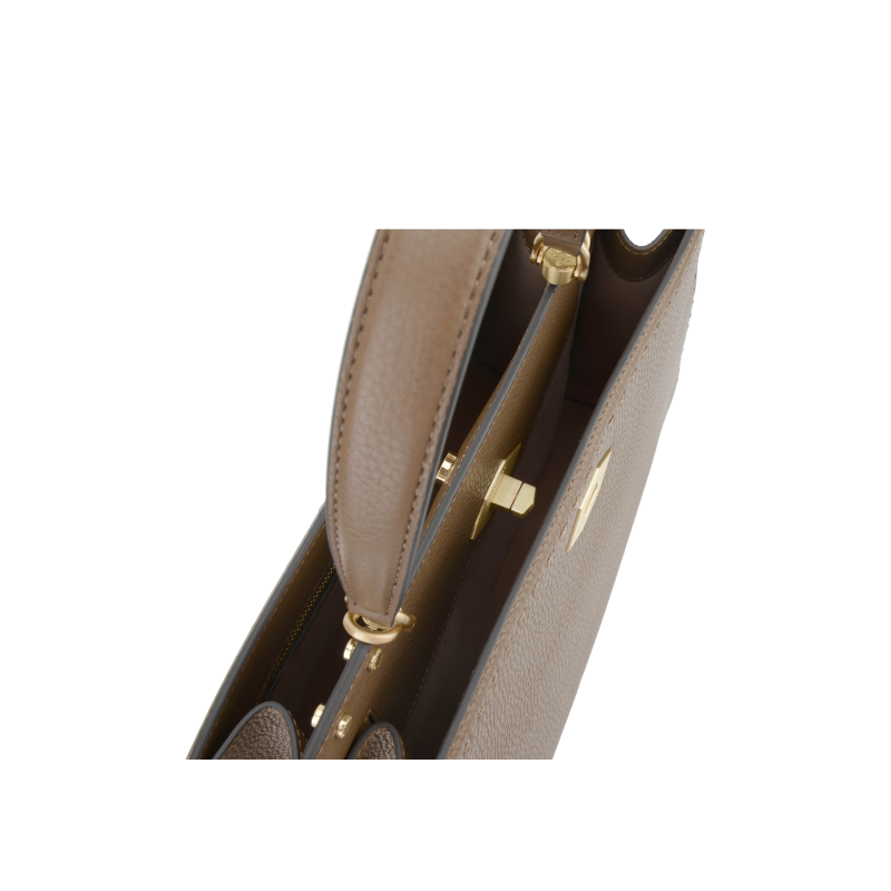 Calfskin leather handbag Brown