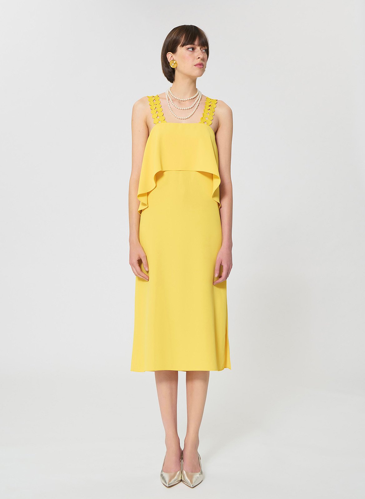 Cotton midi dress with square collar TARA JARMON