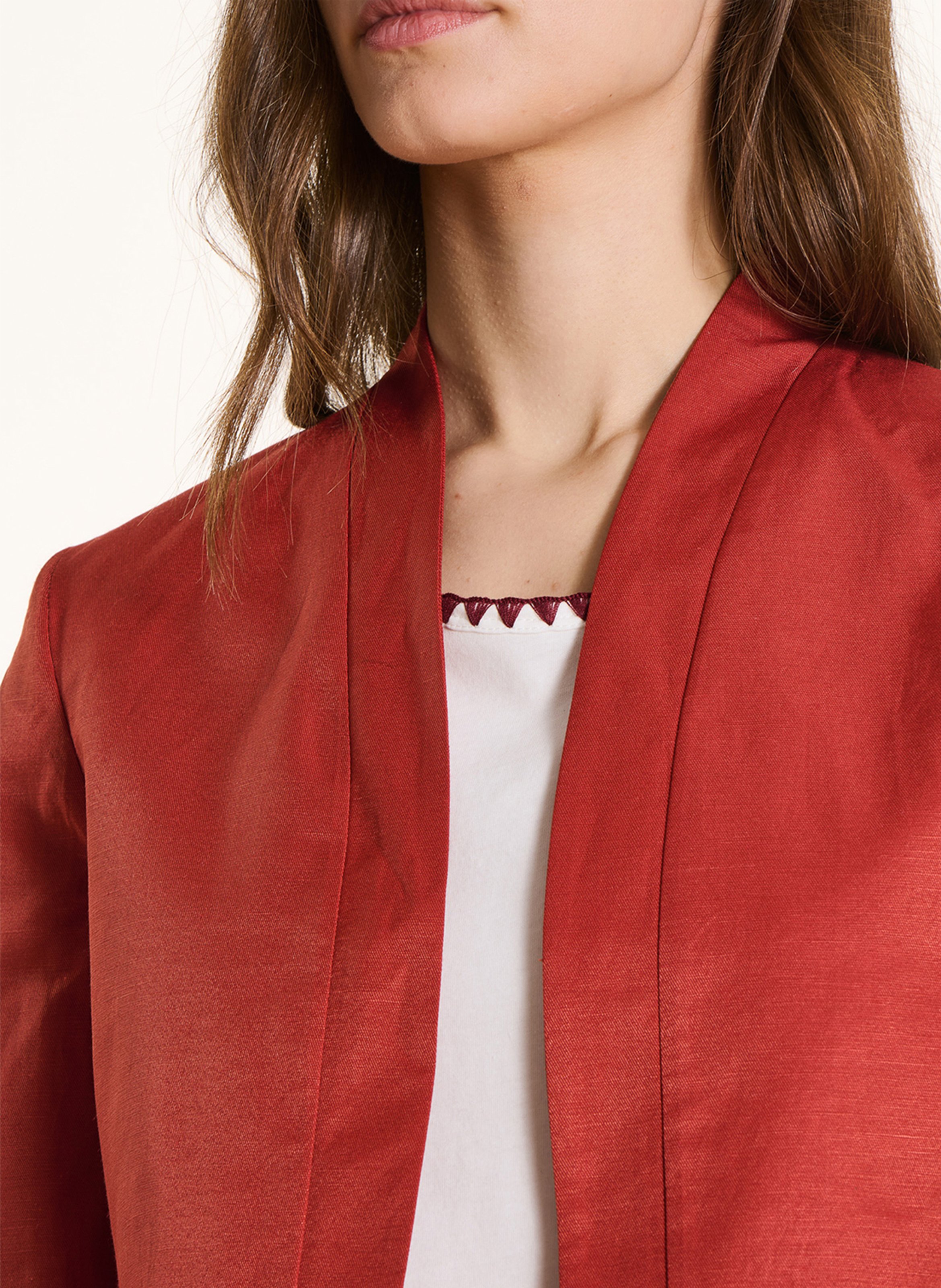 Kurzes Blazer aus Leinenmischung LA FEE MARABOUTEE Orange