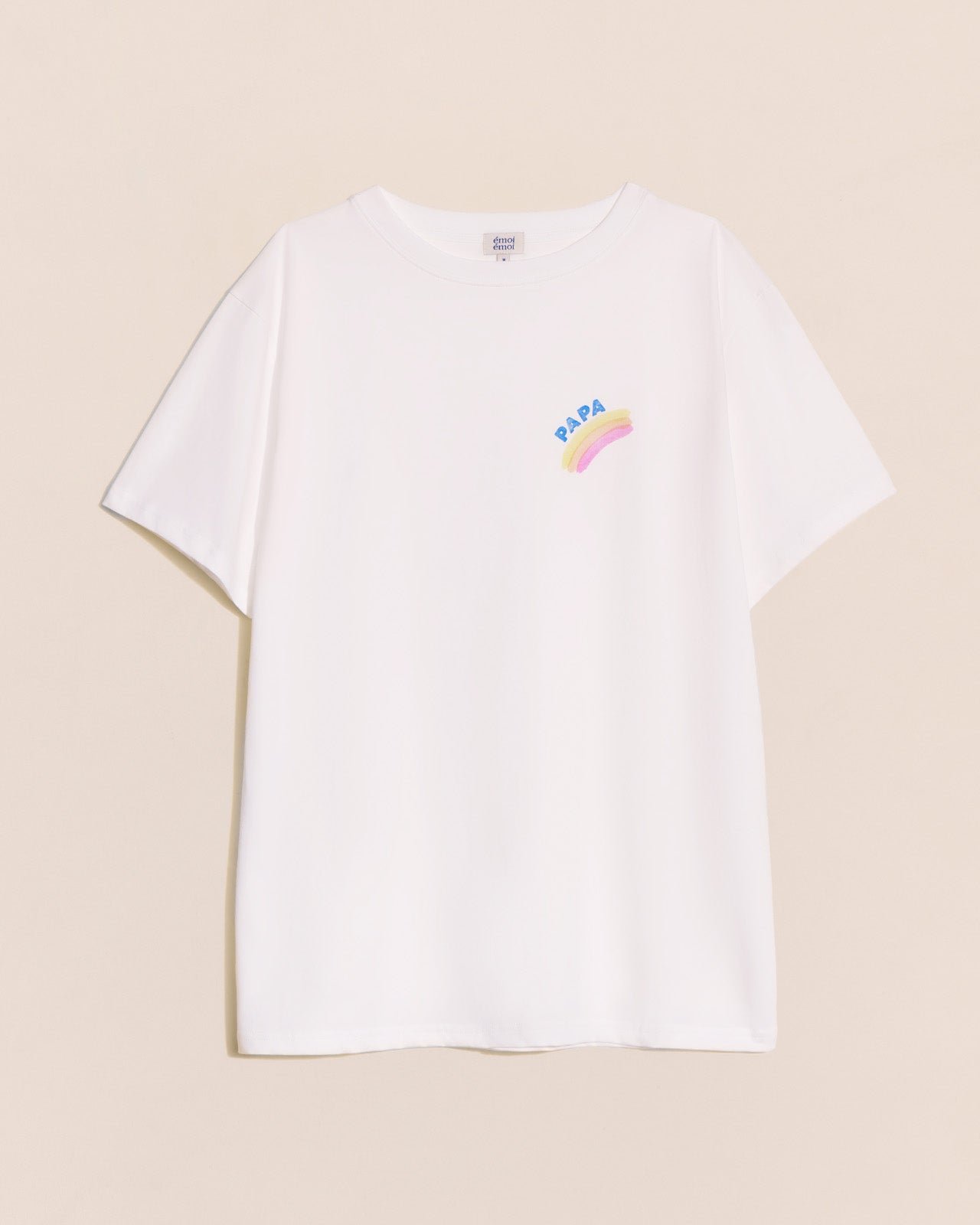 T-shirt papa rainbow en coton bio EMOI EMOI Blanc