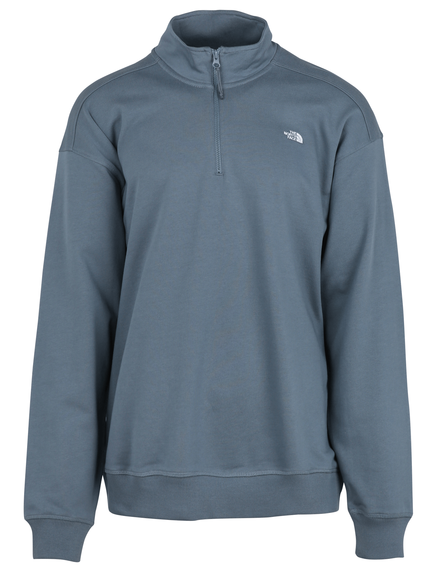 Straight sweatshirt with trucker collar embroidered in cotton THE NORTH FACE Grey