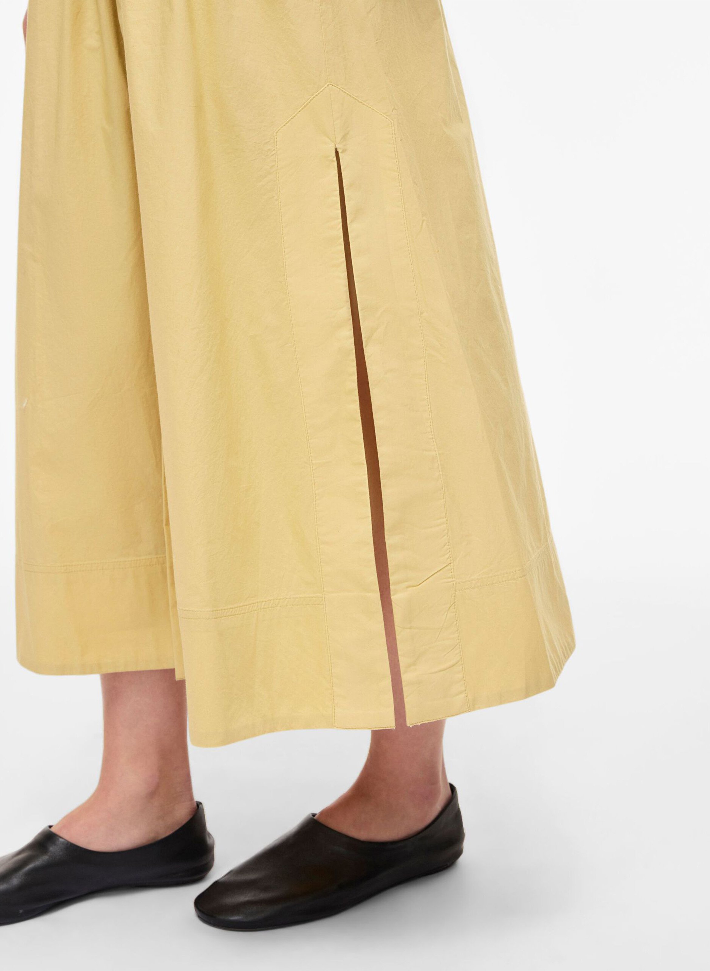 Midikleid aus Bio-Baumwolle mit klassischem Kragen ROUGE EDIT Grun