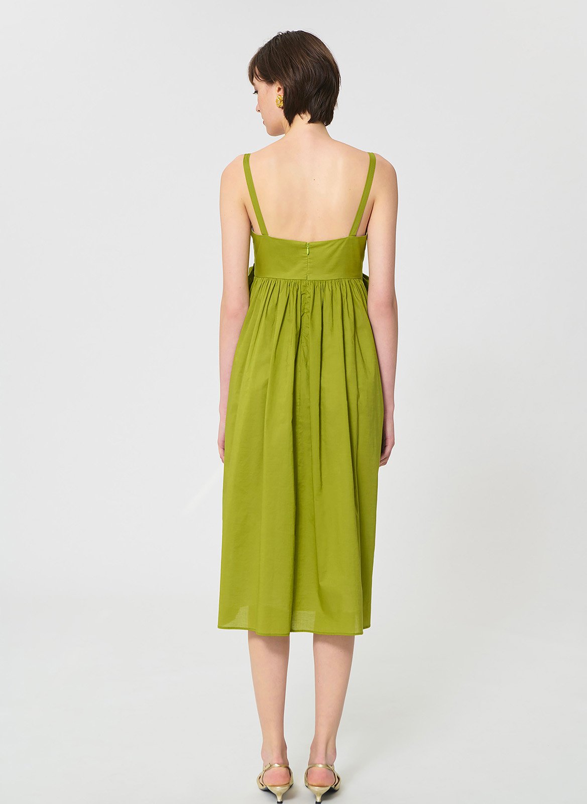 Robe midi à bretelles unie TARA JARMON Vert