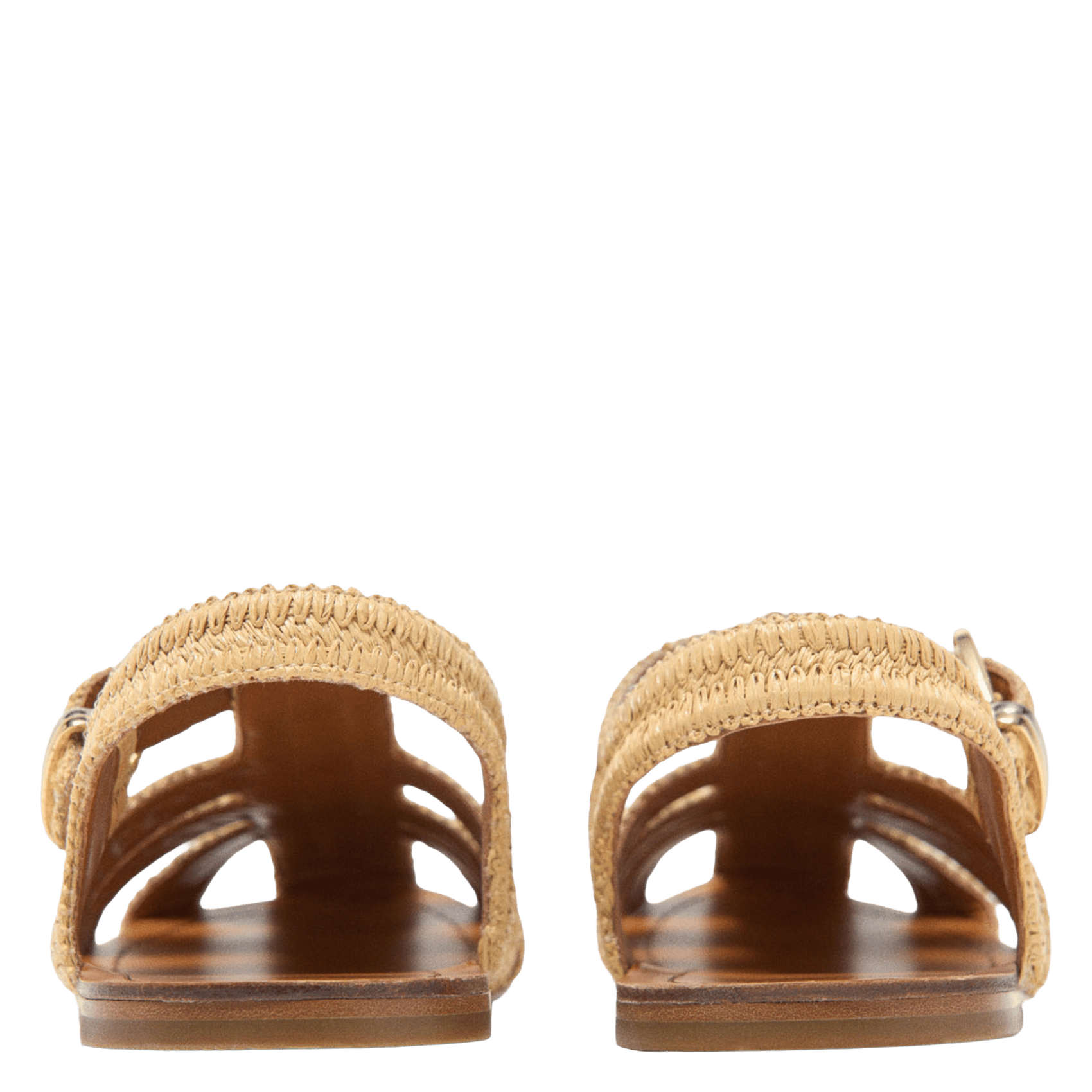 Sandales plates effet raphia MAJE Beige