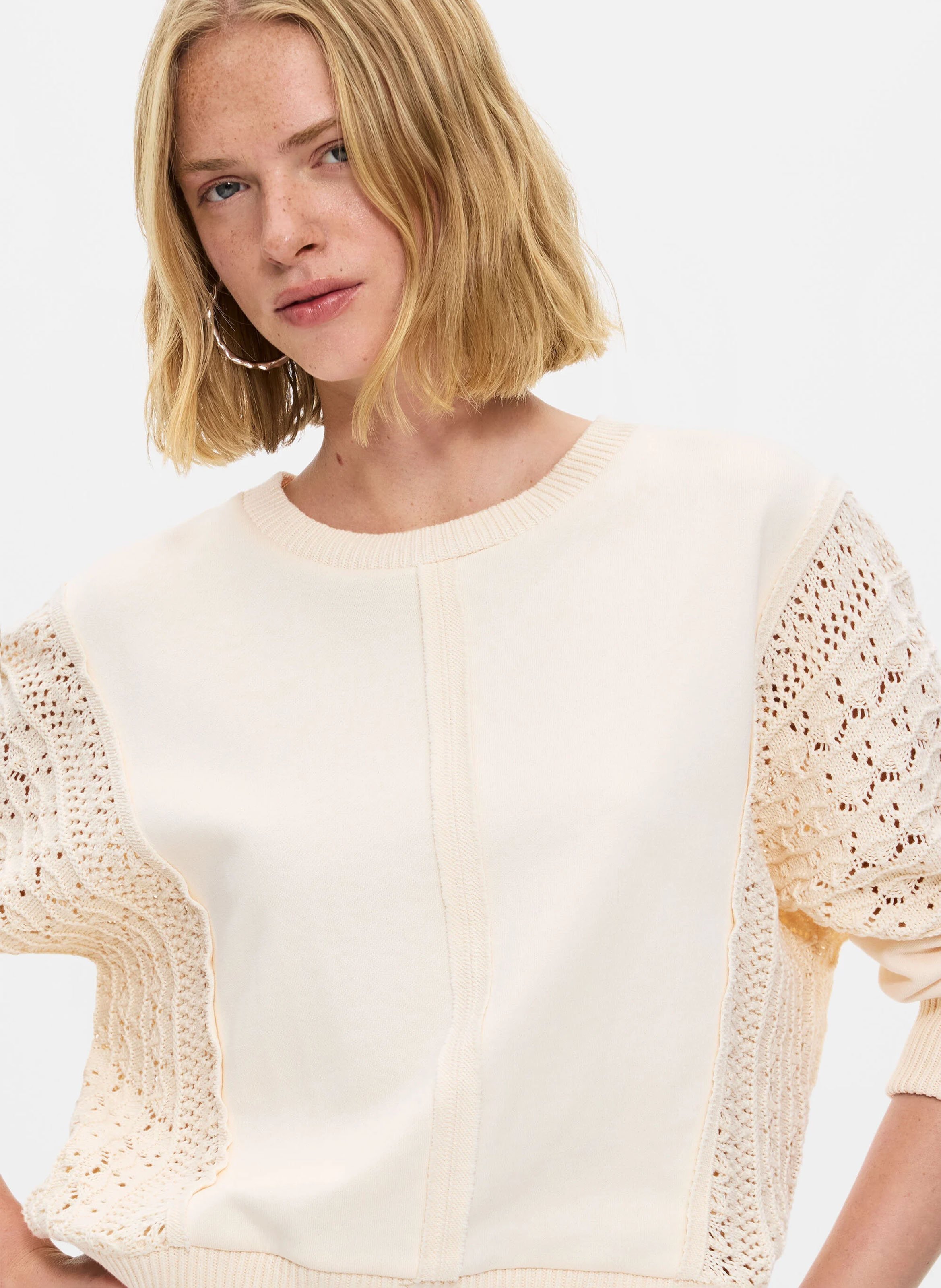 Sweat oversize en coton DESIGUAL Blanc