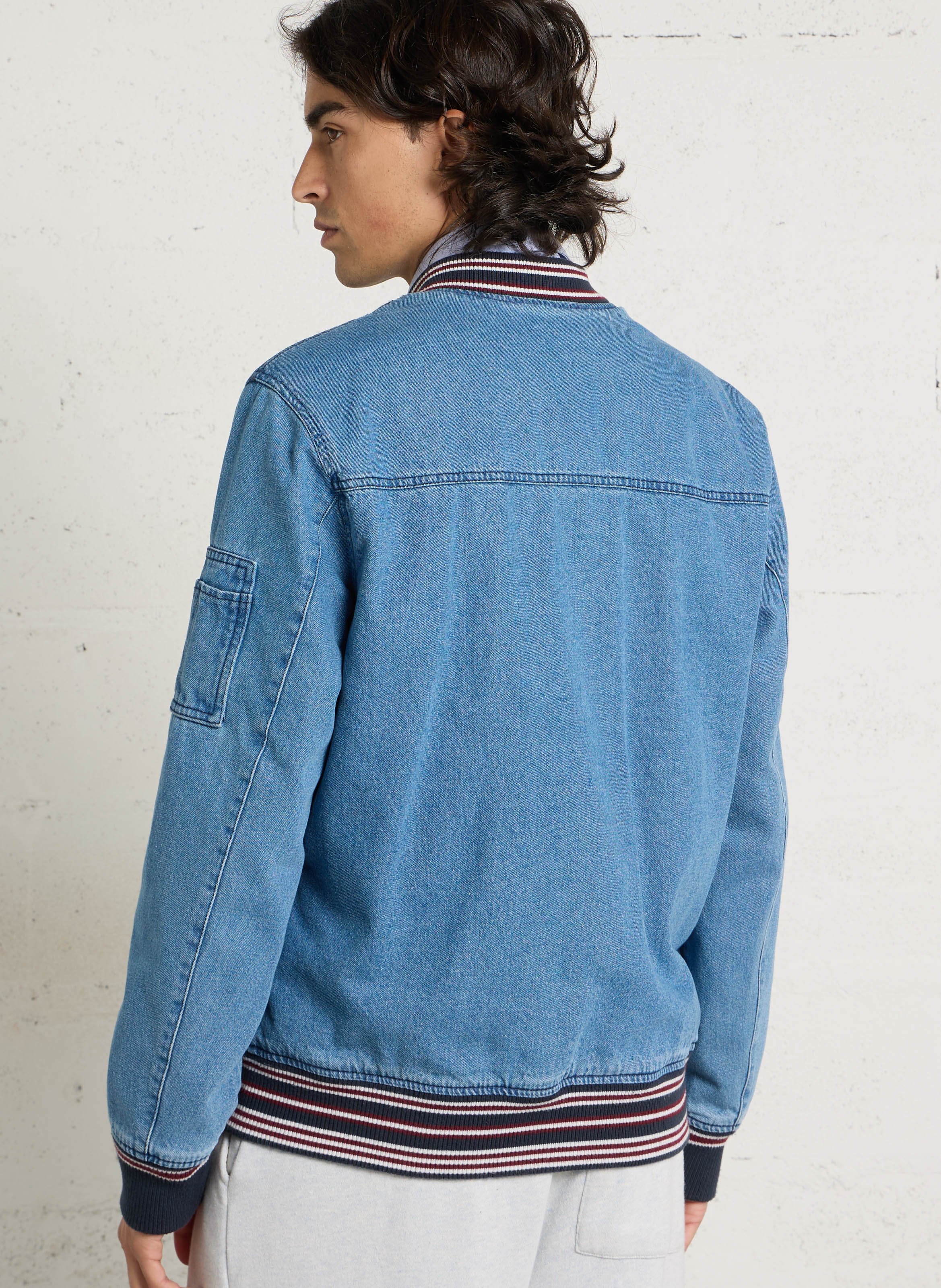 Jack met teddy kraag van katoenen denim CHEVIGNON Blauw