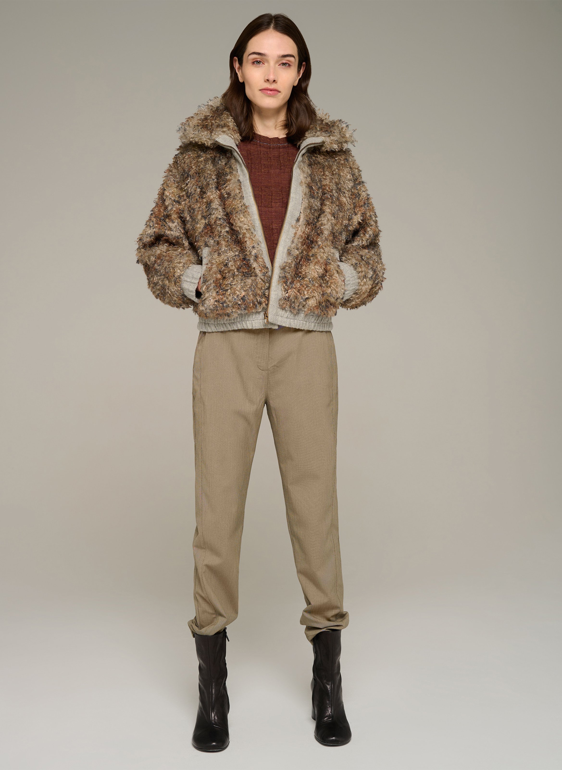 Pantalon ajusté stretch COTELAC Kaki