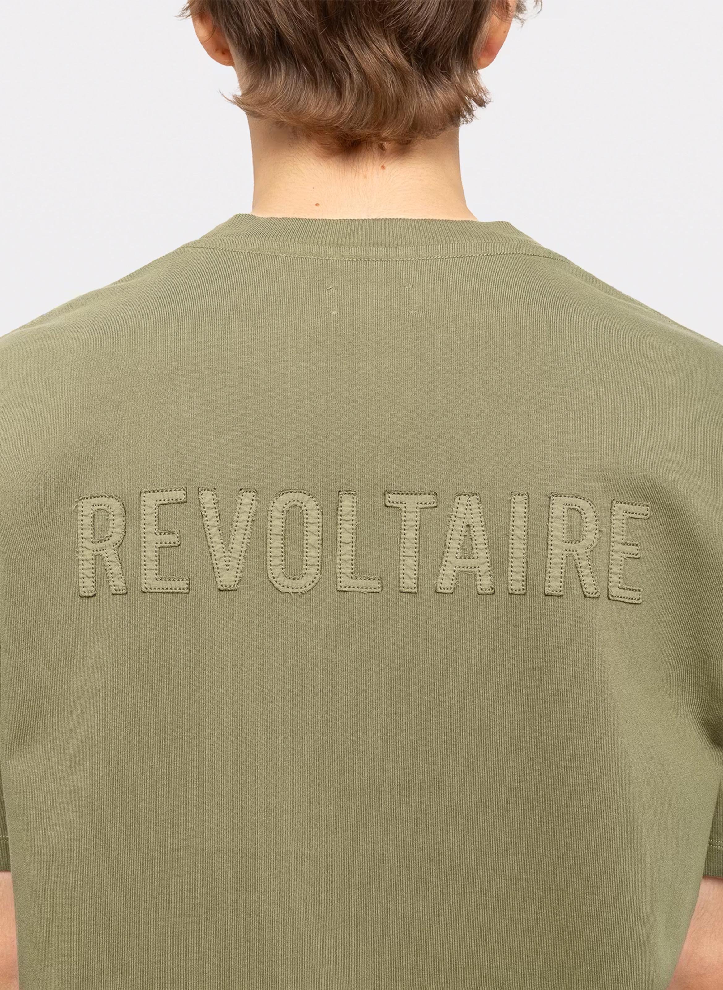 Tee-shirt droit col rond en coton imprimé | Vert ZADIG&VOLTAIRE Homme