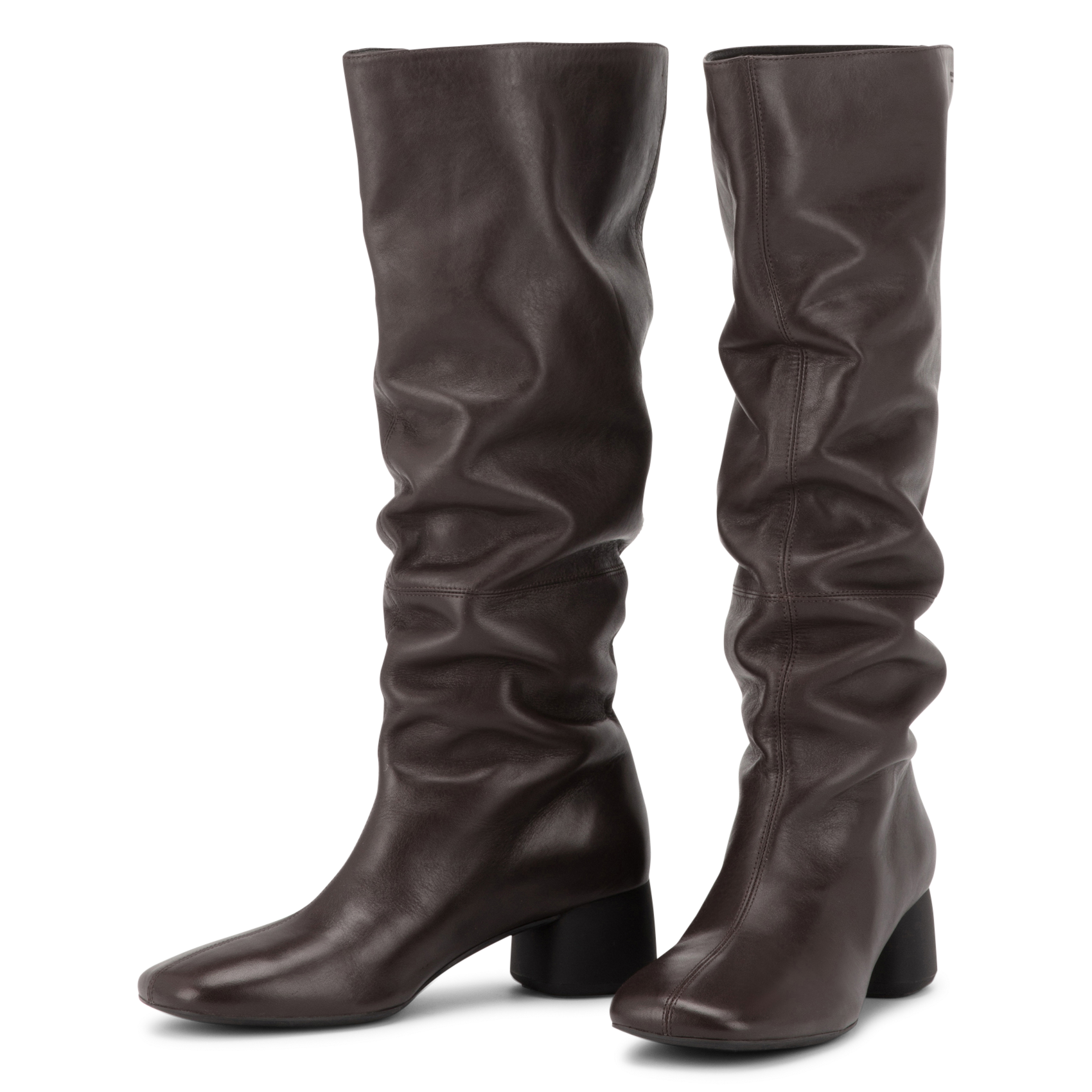 Bottes à enfiler en cuir lisse | Marron VAGABOND Femme