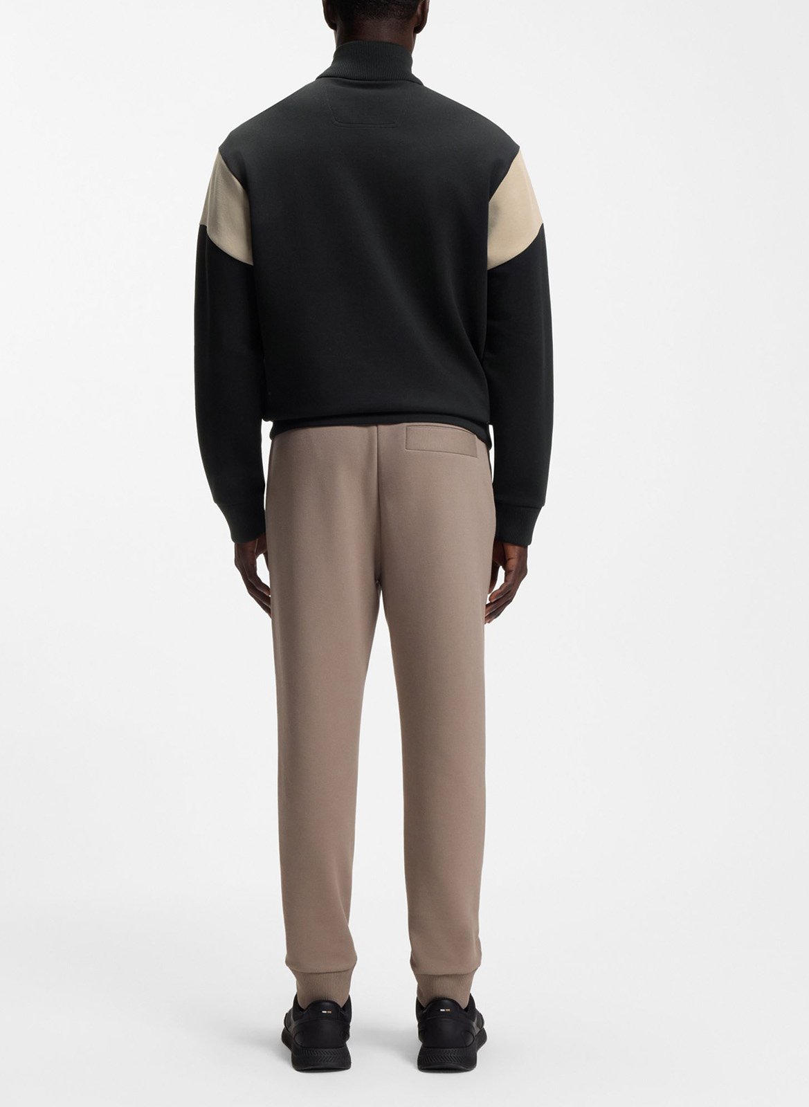 Sweat col montant en coton mélangé BOSS Noir