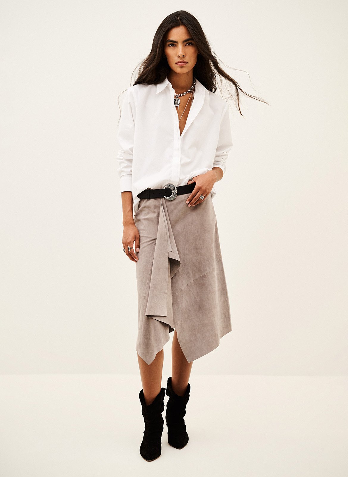 Chemise oversize en coton BA&SH Blanc