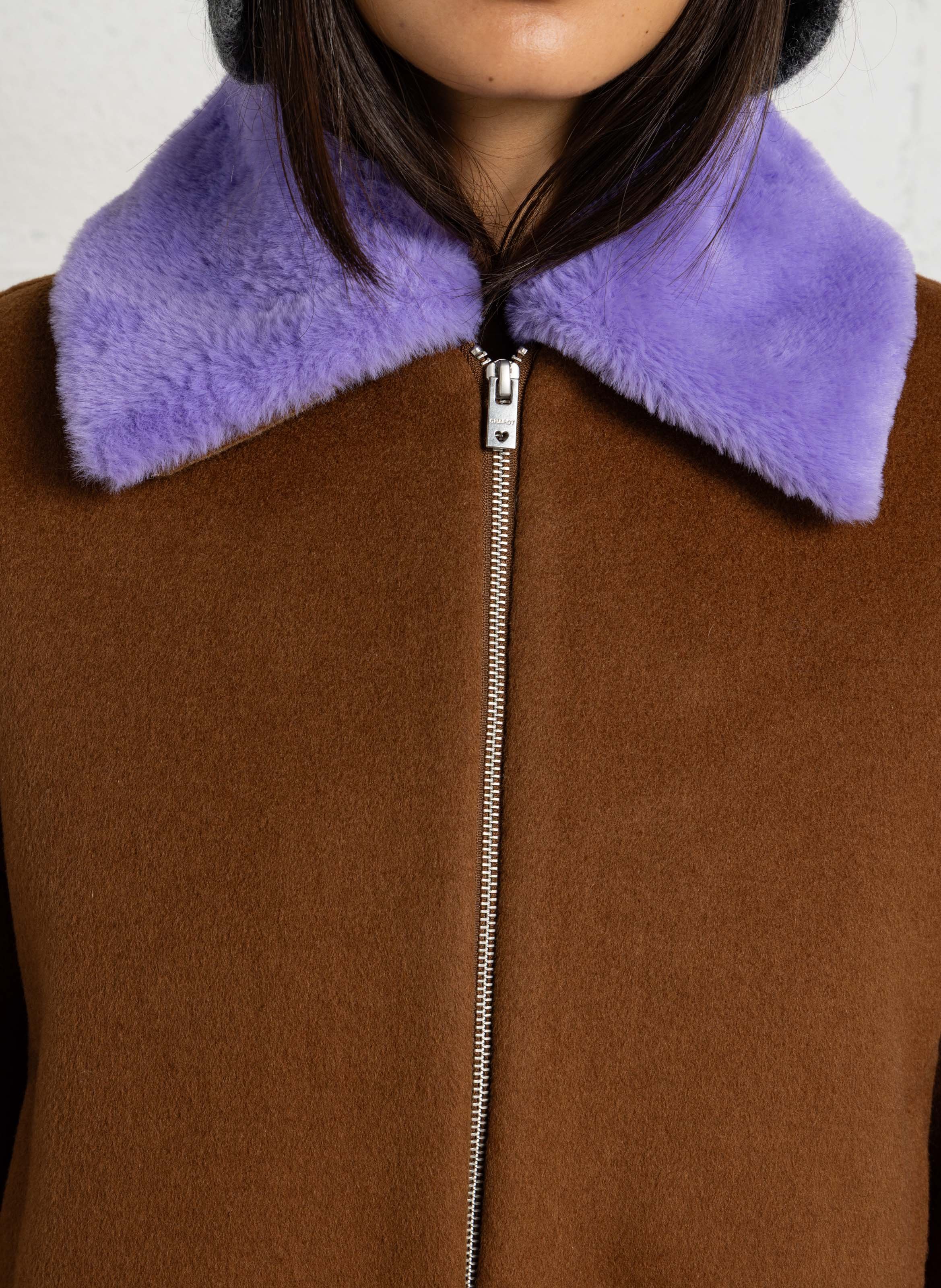 Blouson col classique FABIENNE CHAPOT Marron