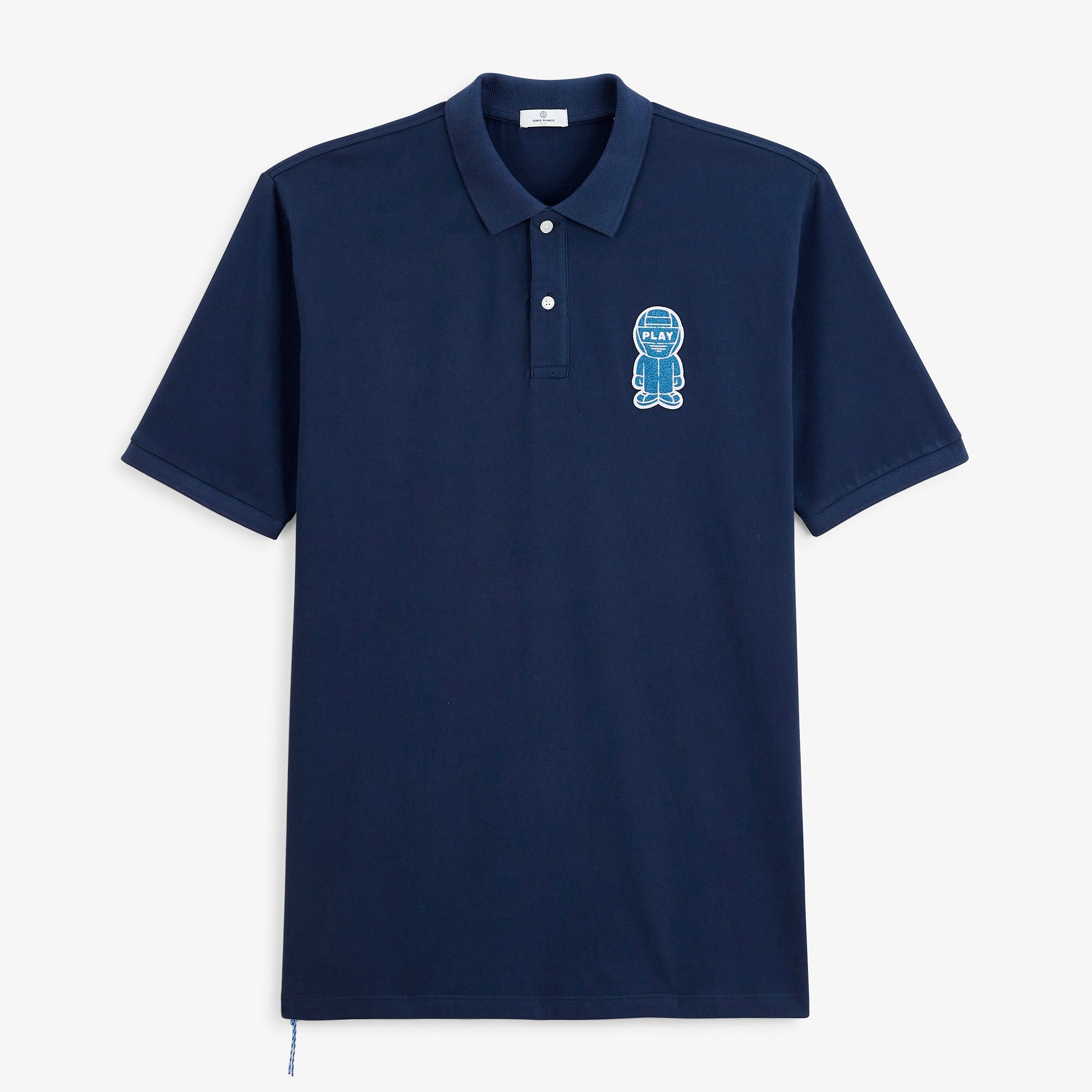 Short-sleeved piqué polo with loop badge navy blue sbplay SERGE BLANCO Blue