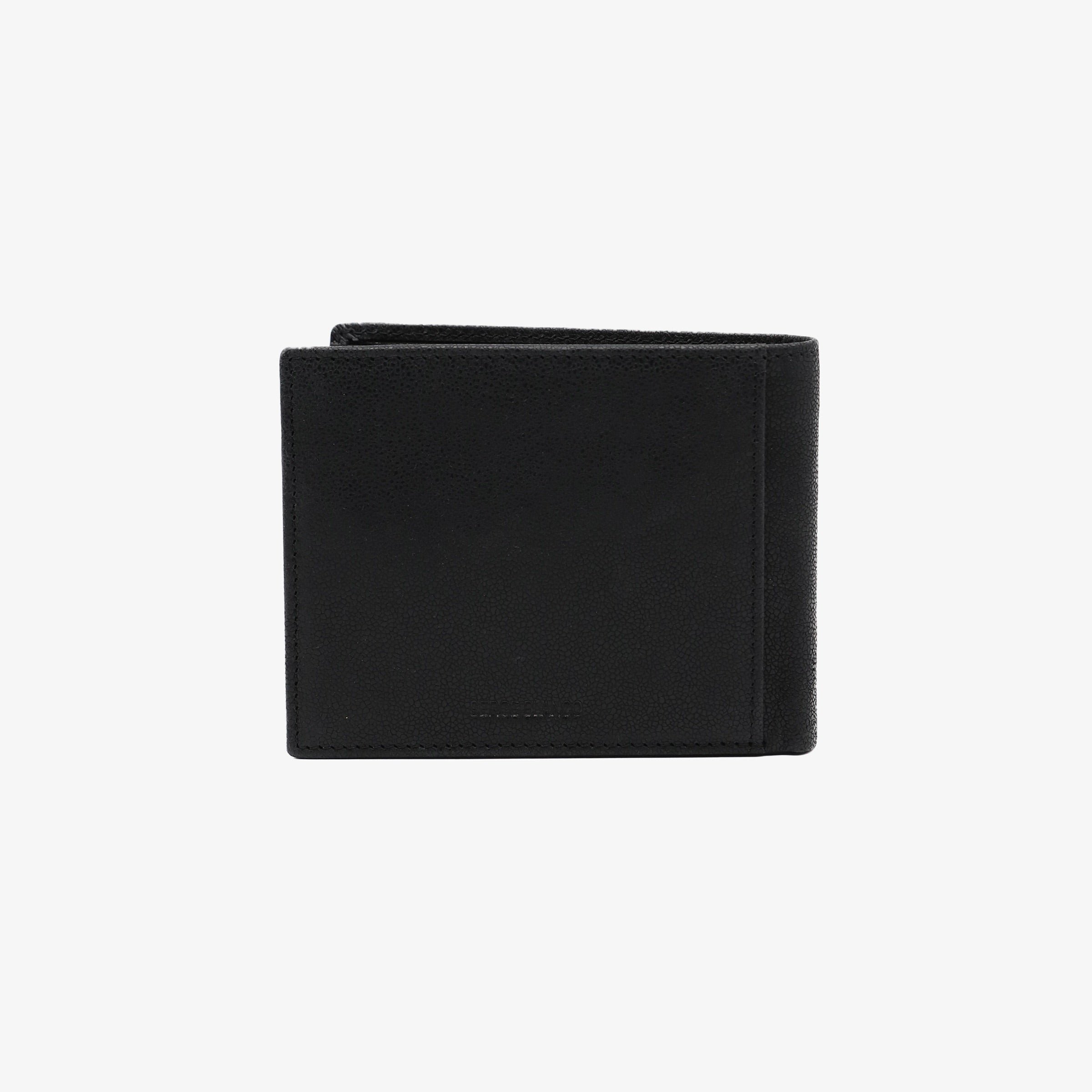 Vertical leather card holder SERGE BLANCO Black