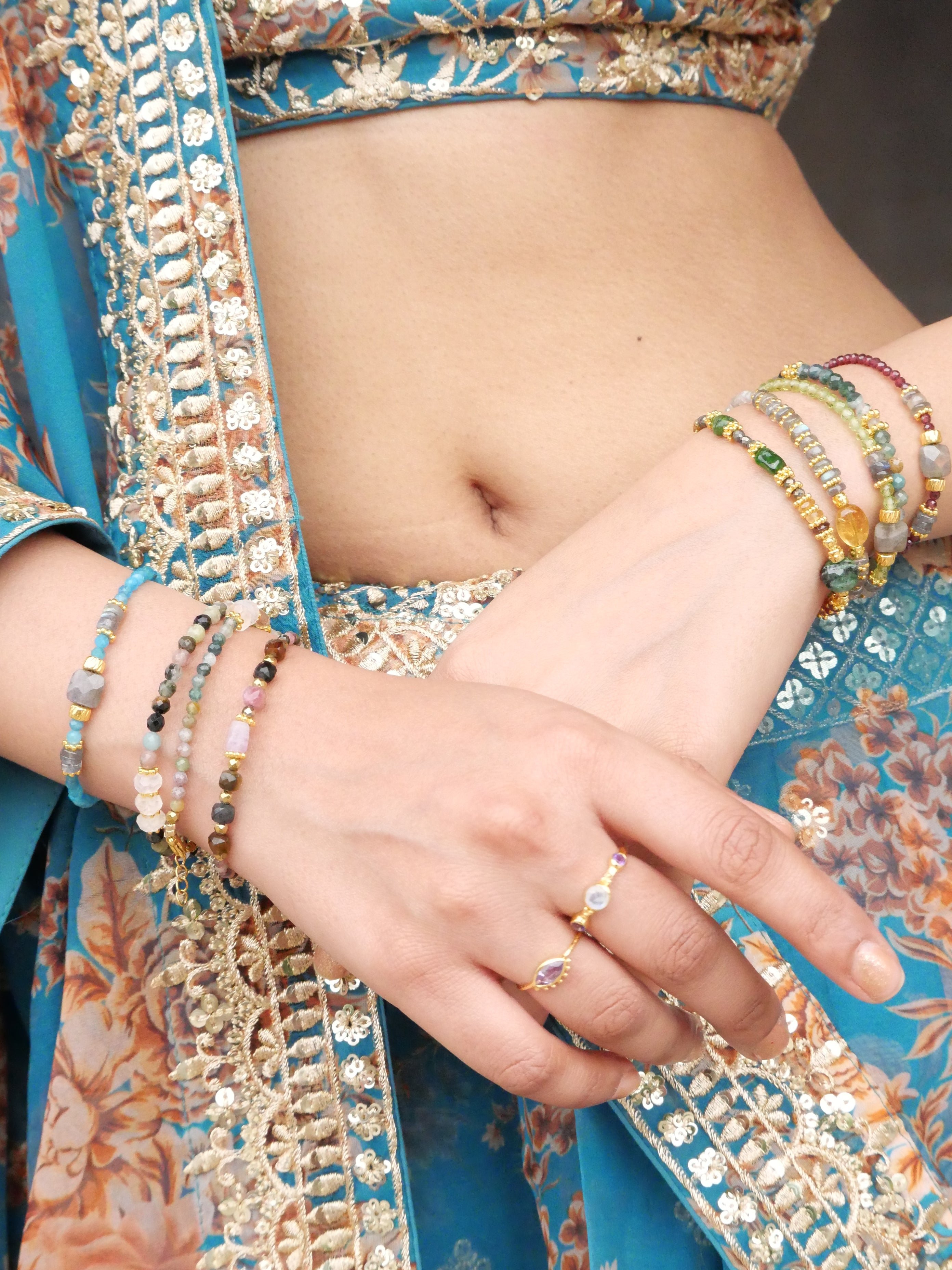 Tourmaline bracelet GINANDGER Blue