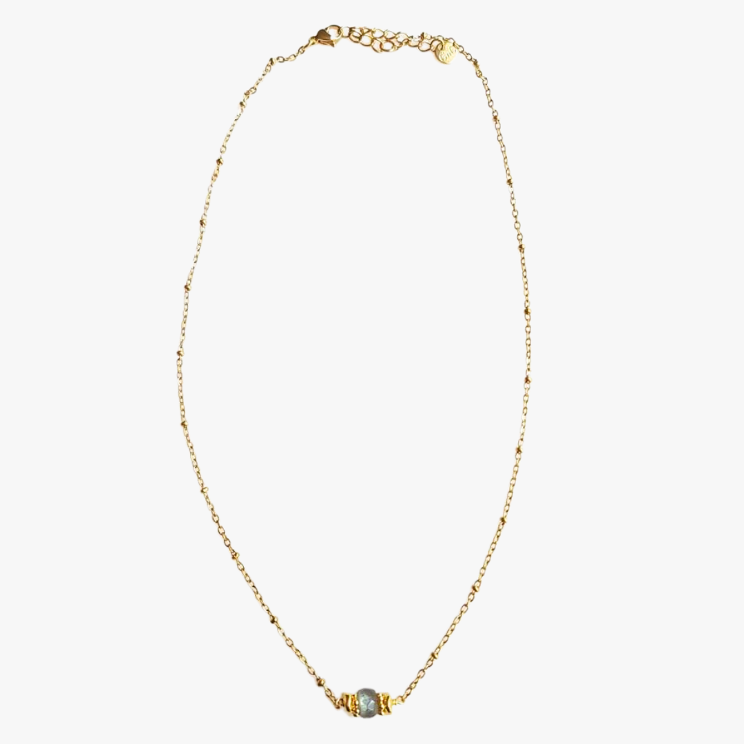 Labradorite necklace GINANDGER Grey