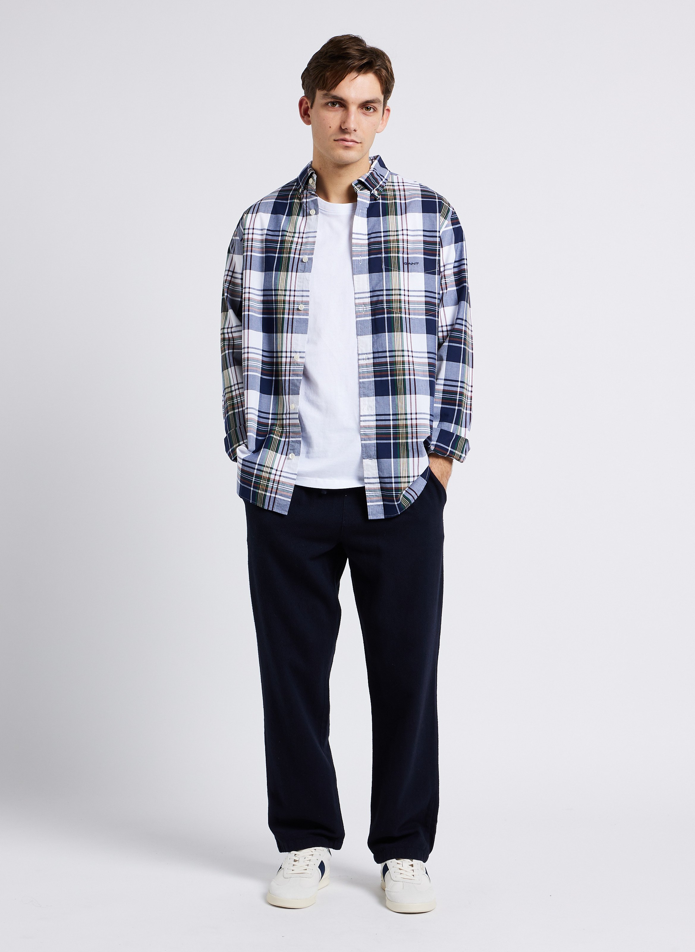 Pantalon droit en coton biologique KNOWLEDGE COTTON APPAREL Bleu