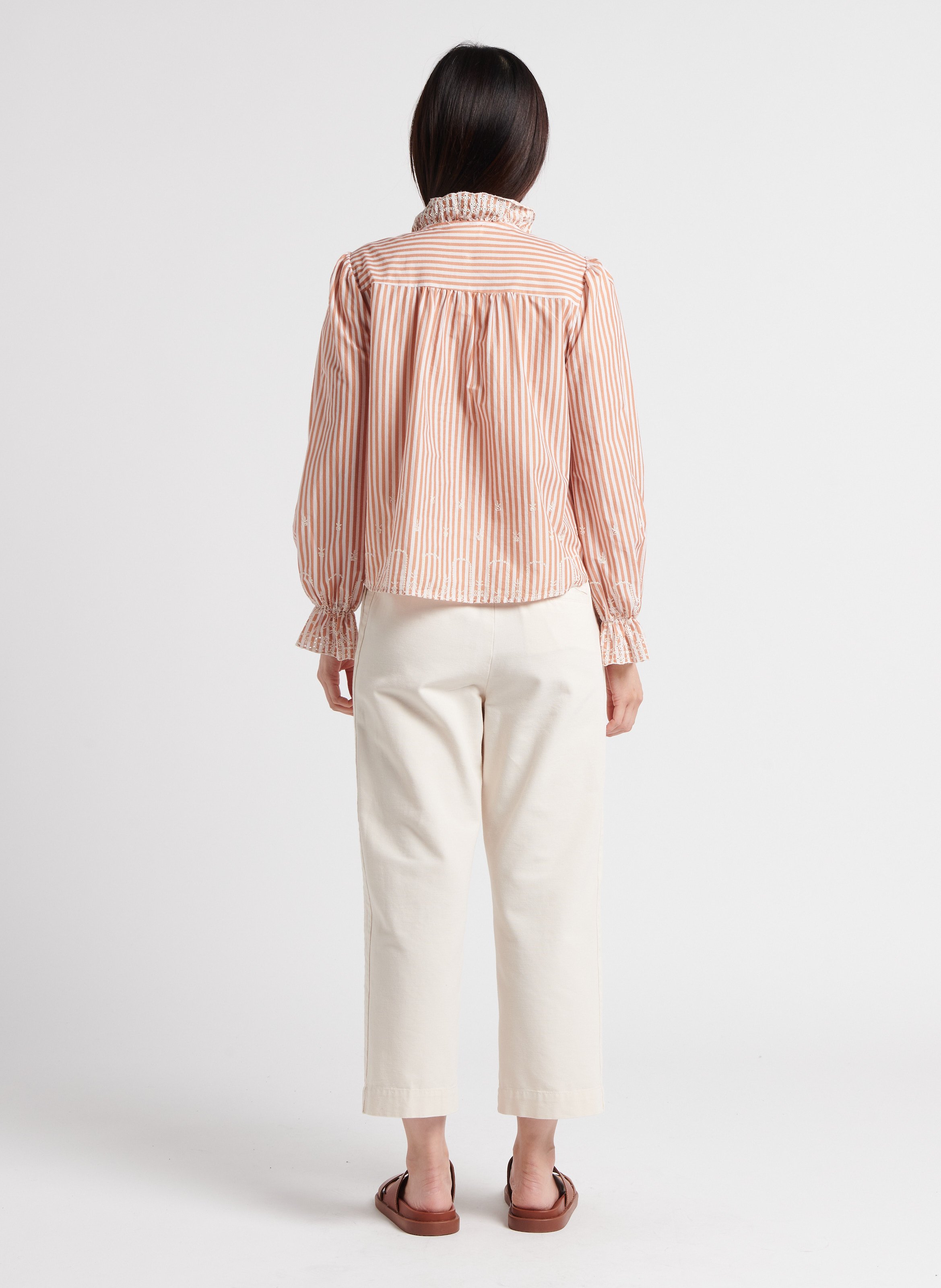 Straight cotton trousers BELLEPIECE Beige