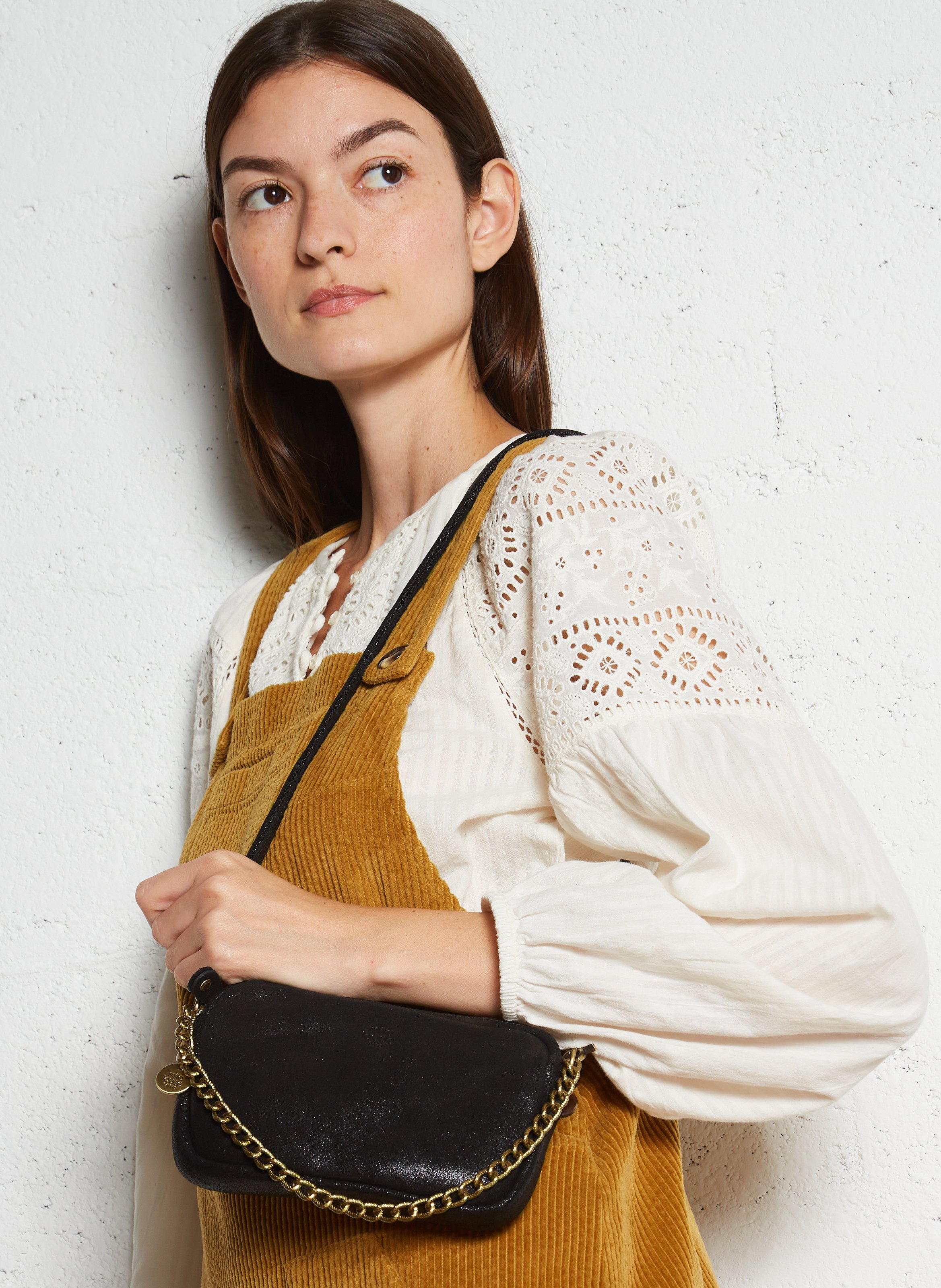 Leren crossbodytas  MILA LOUISE Zwart