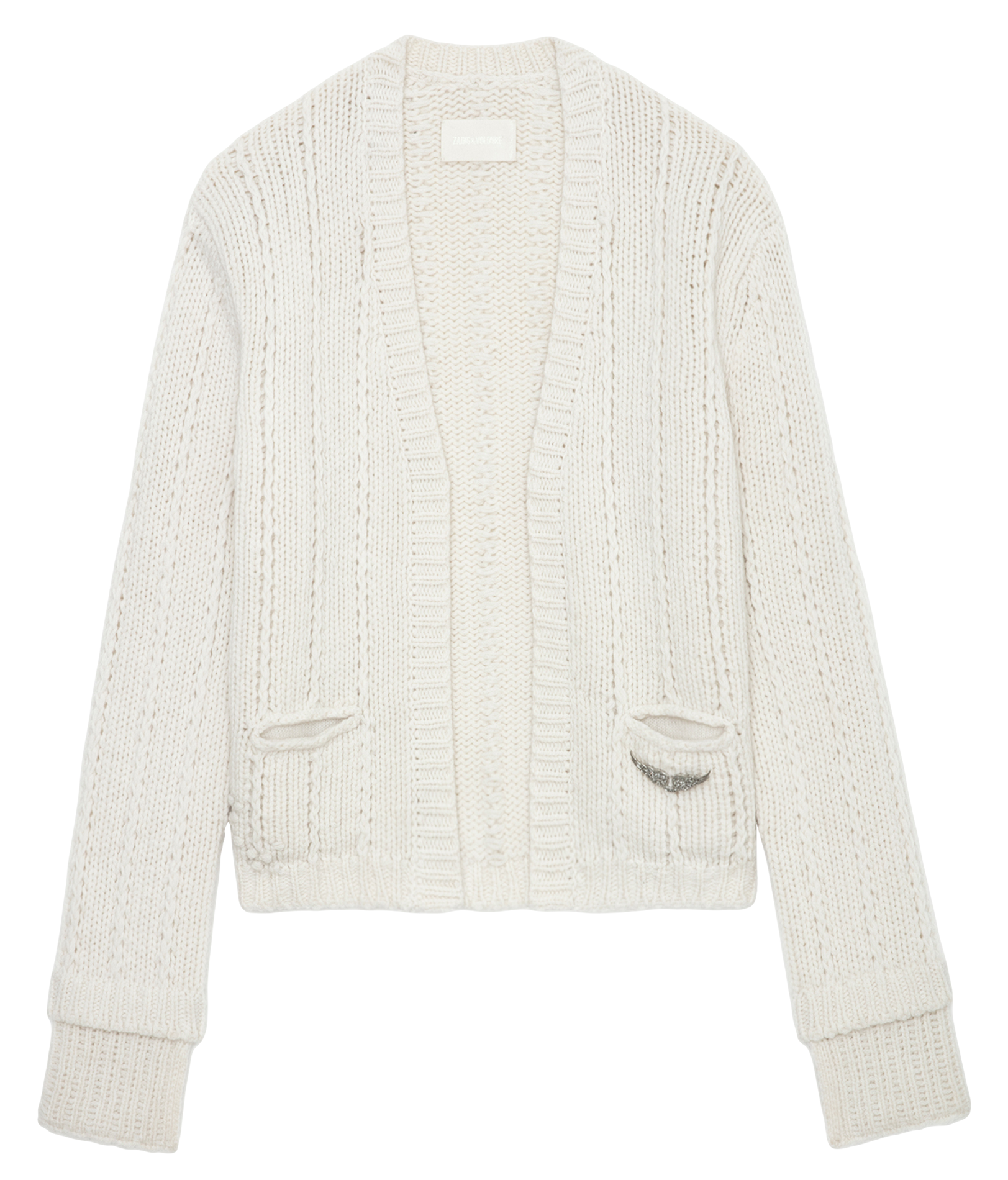 Kurzer Merinowoll-Cardigan ZADIG&VOLTAIRE Weiss