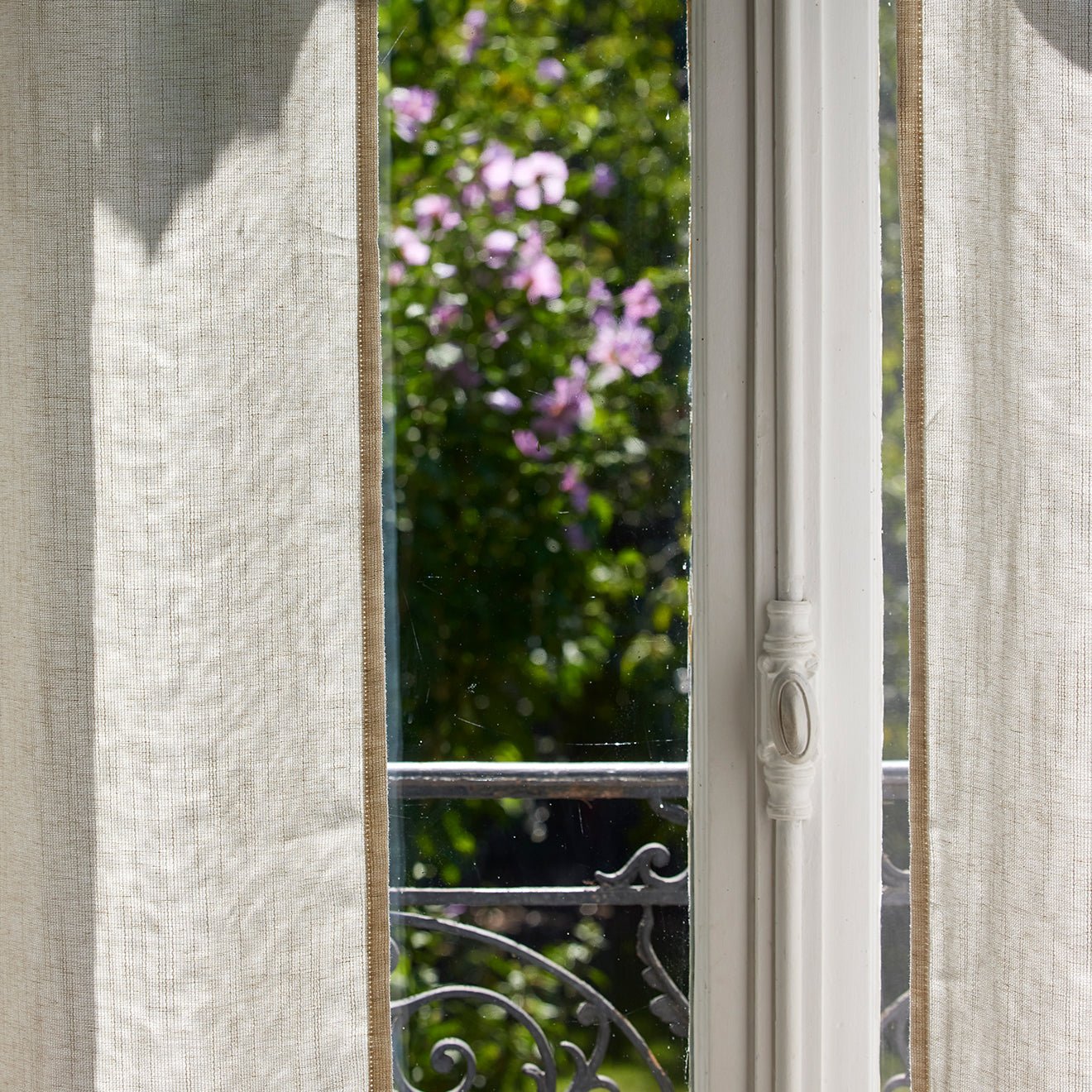 Net curtain with loops MADURA Beige