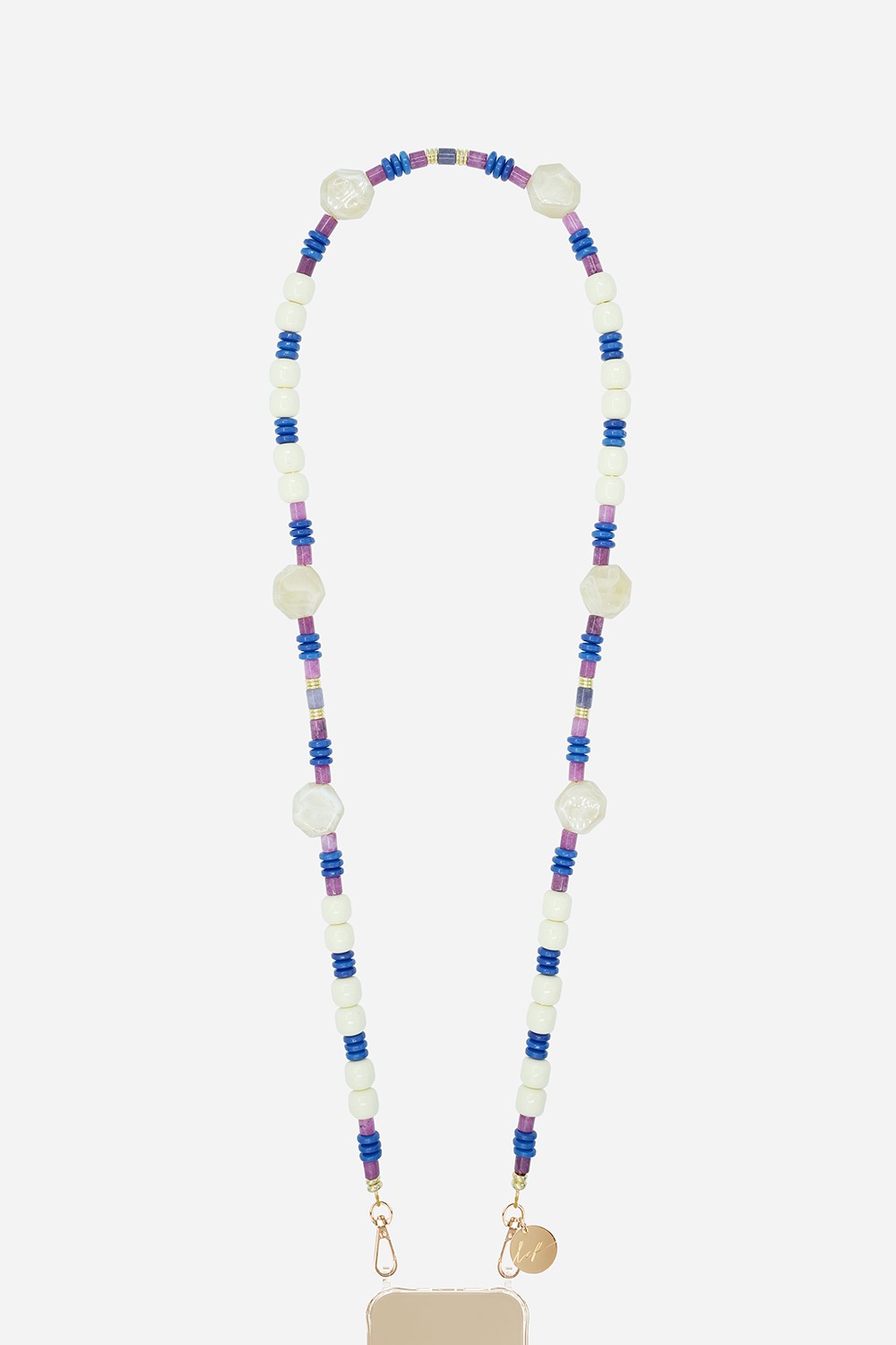 Beaded phone chain LA COQUE FRANCAISE Blue