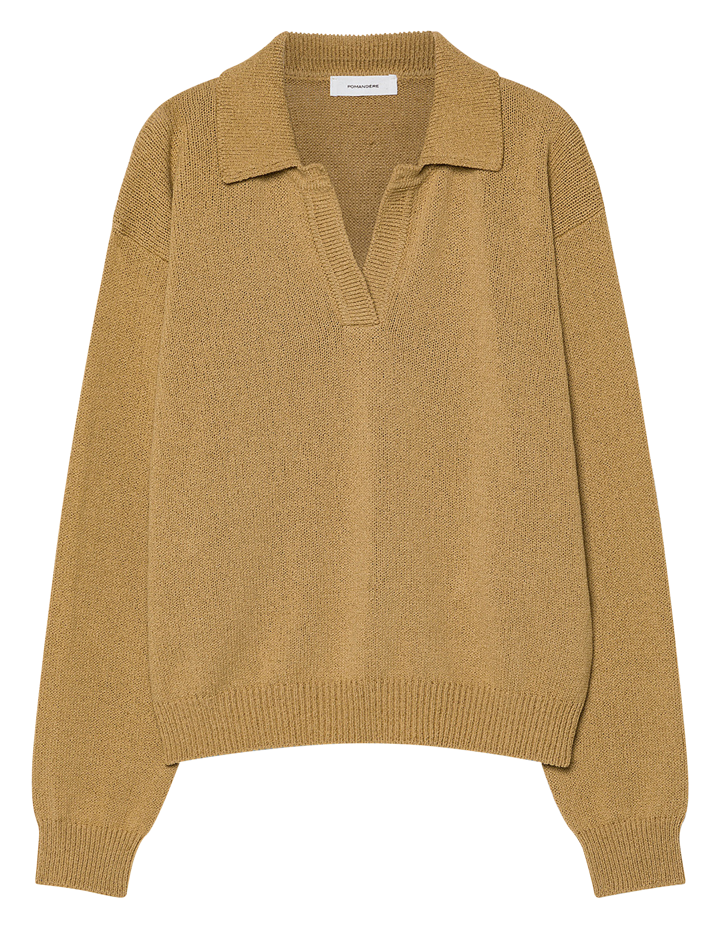 Polo en coton et lin mélangés POMANDERE Beige