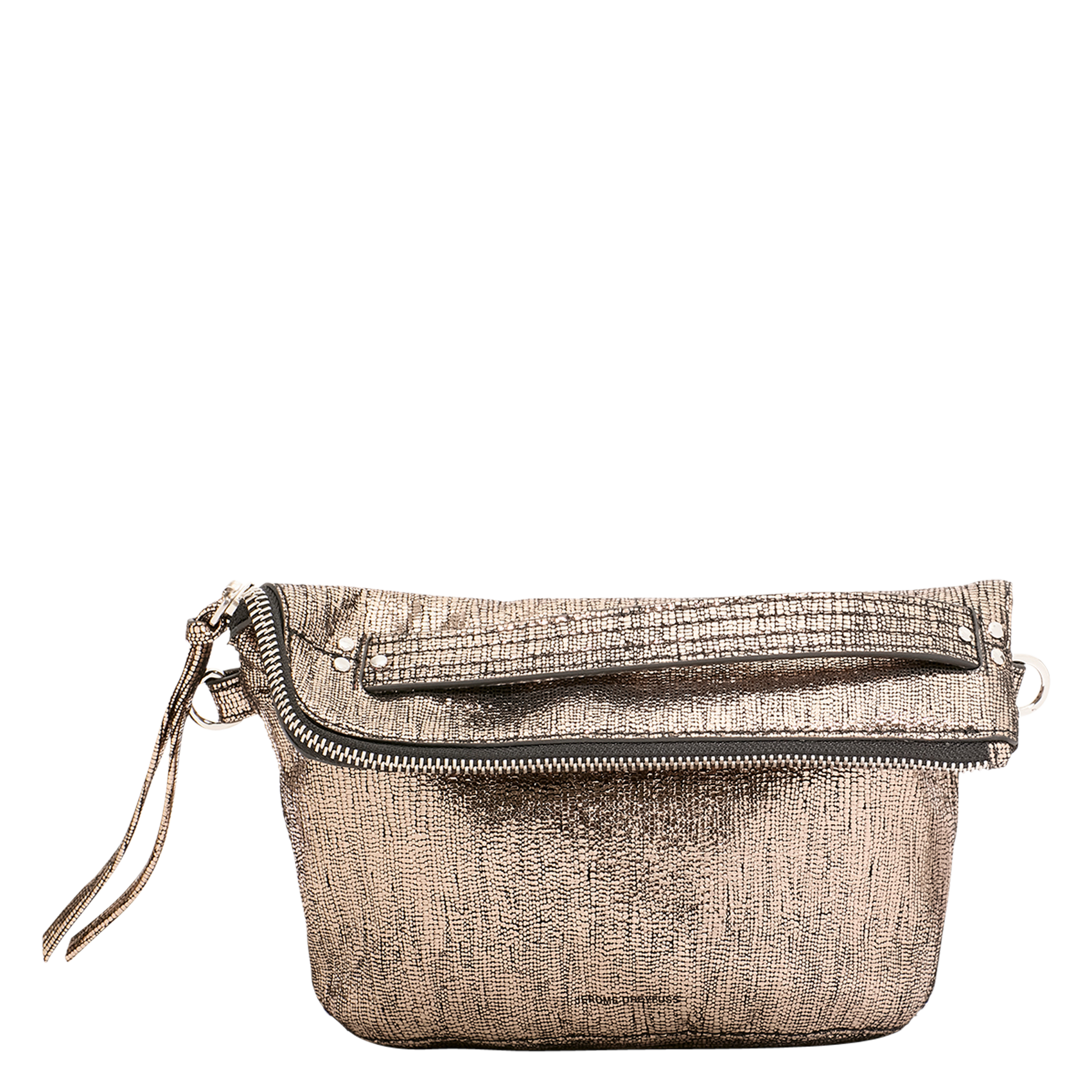 Metallic leather clutch JEROME DREYFUSS Silver