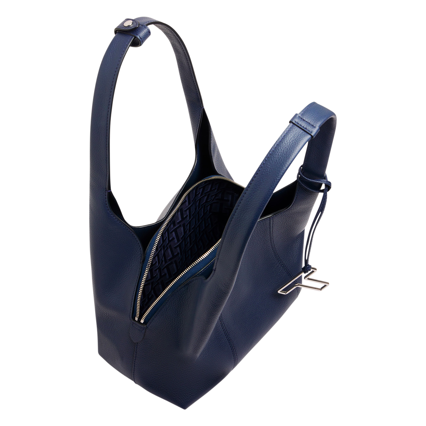 Sac porté épaule en cuir grainé LE TANNEUR Bleu