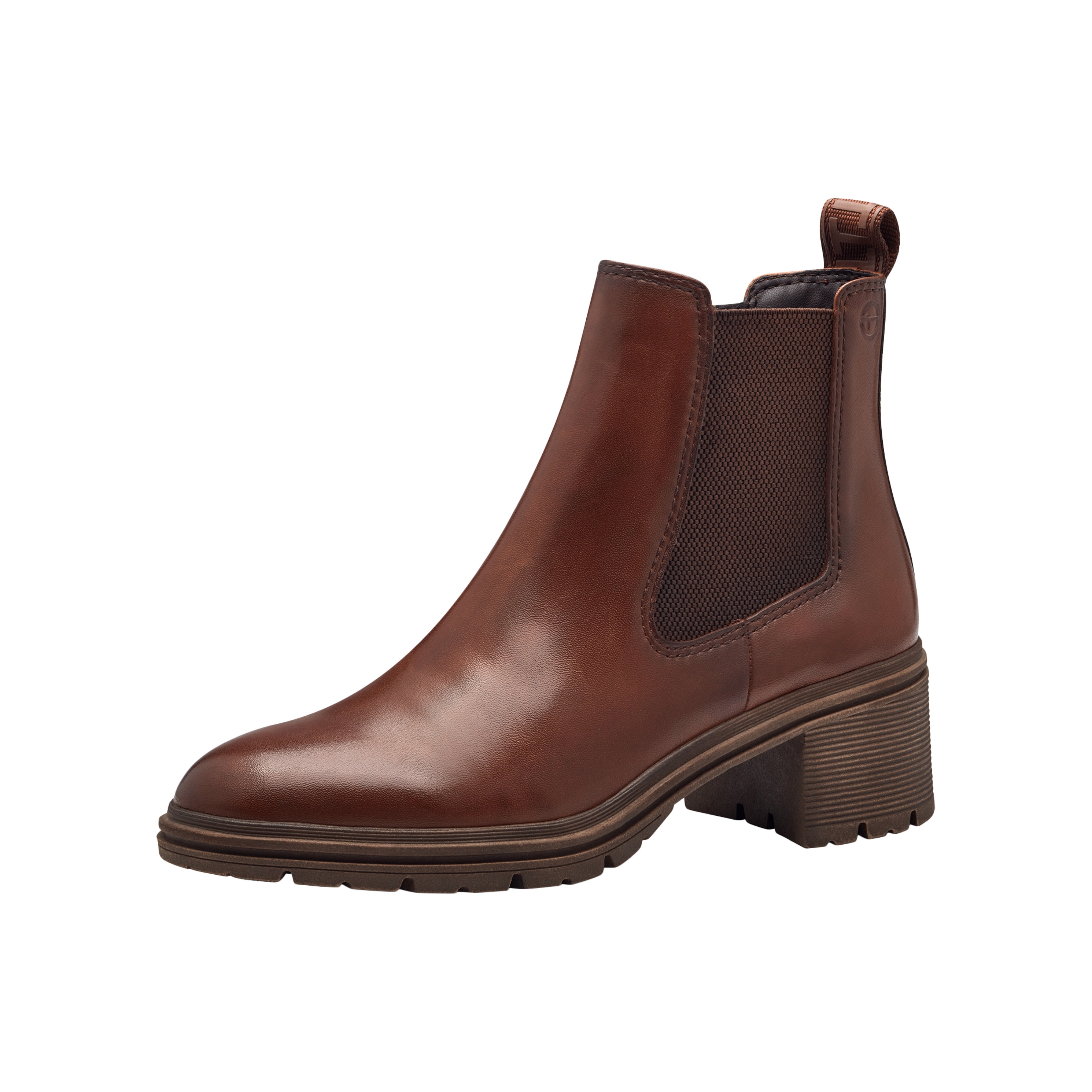 Elasticated leather ankle boot TAMARIS Brown