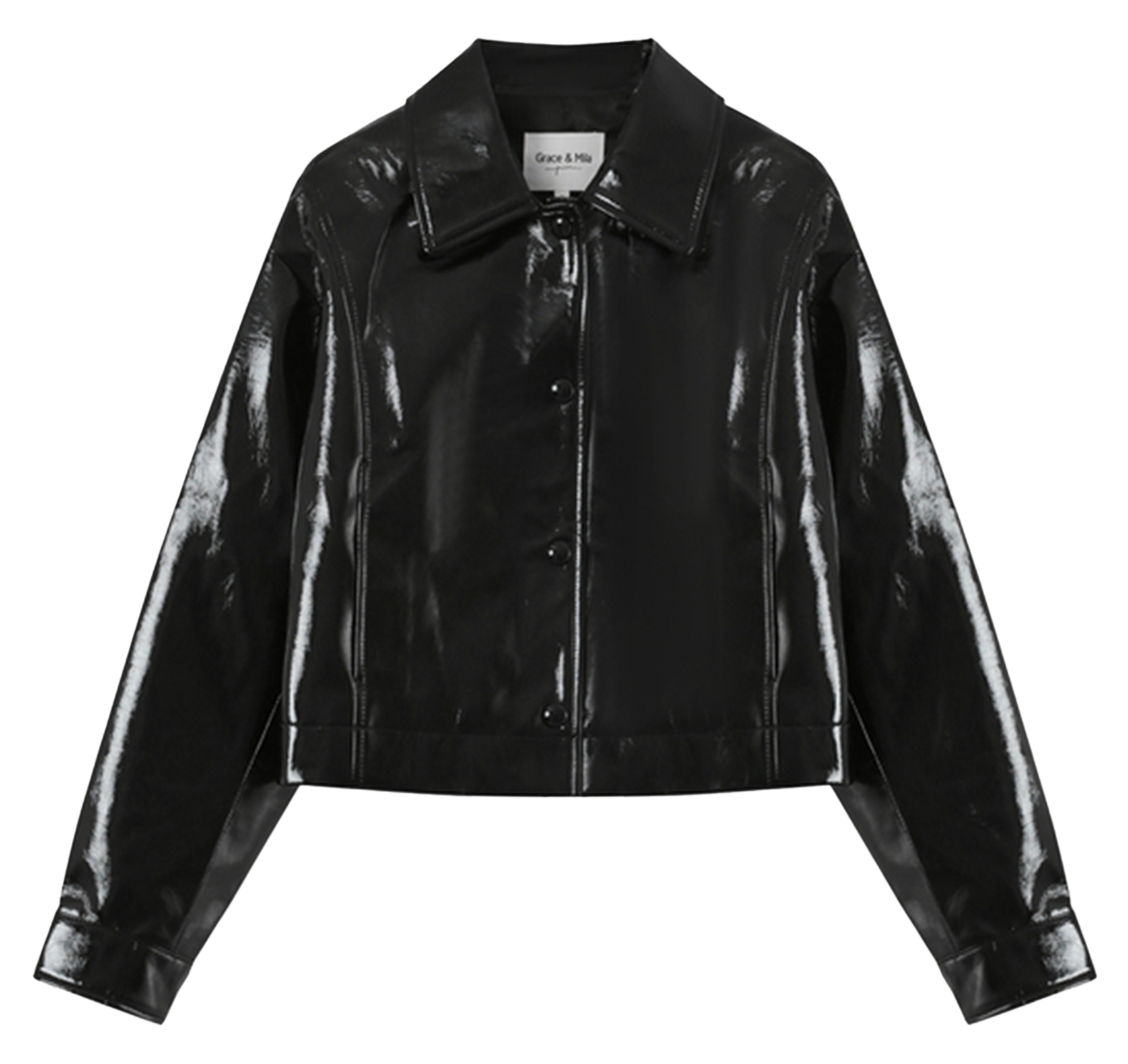 Straight vinyl jacket GRACE ET MILA Black
