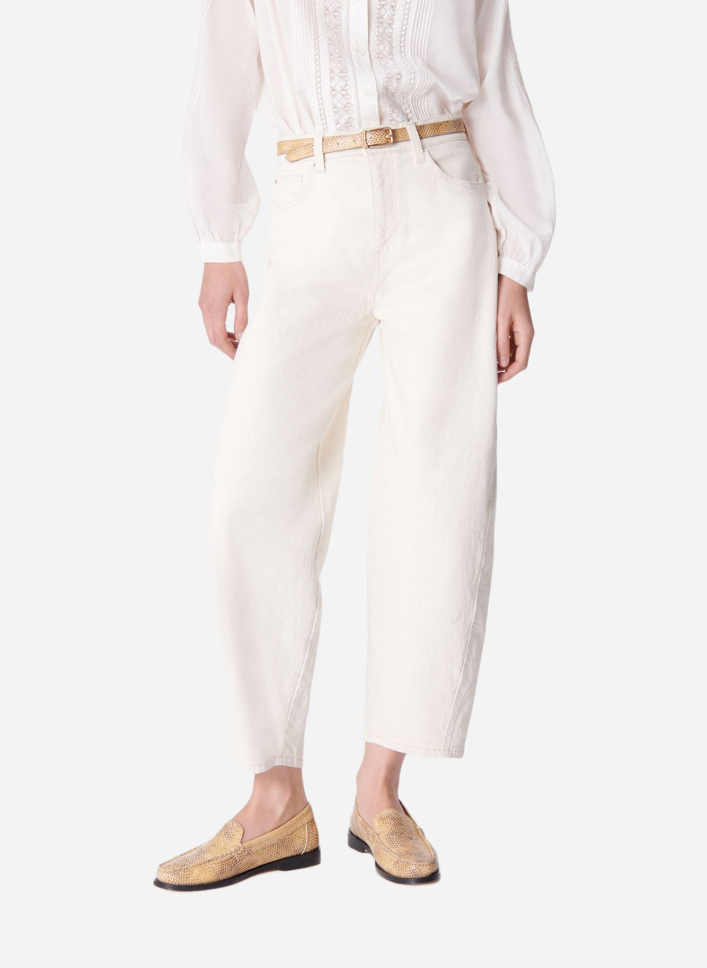 Wijde cropped jeans VANESSA BRUNO Beige