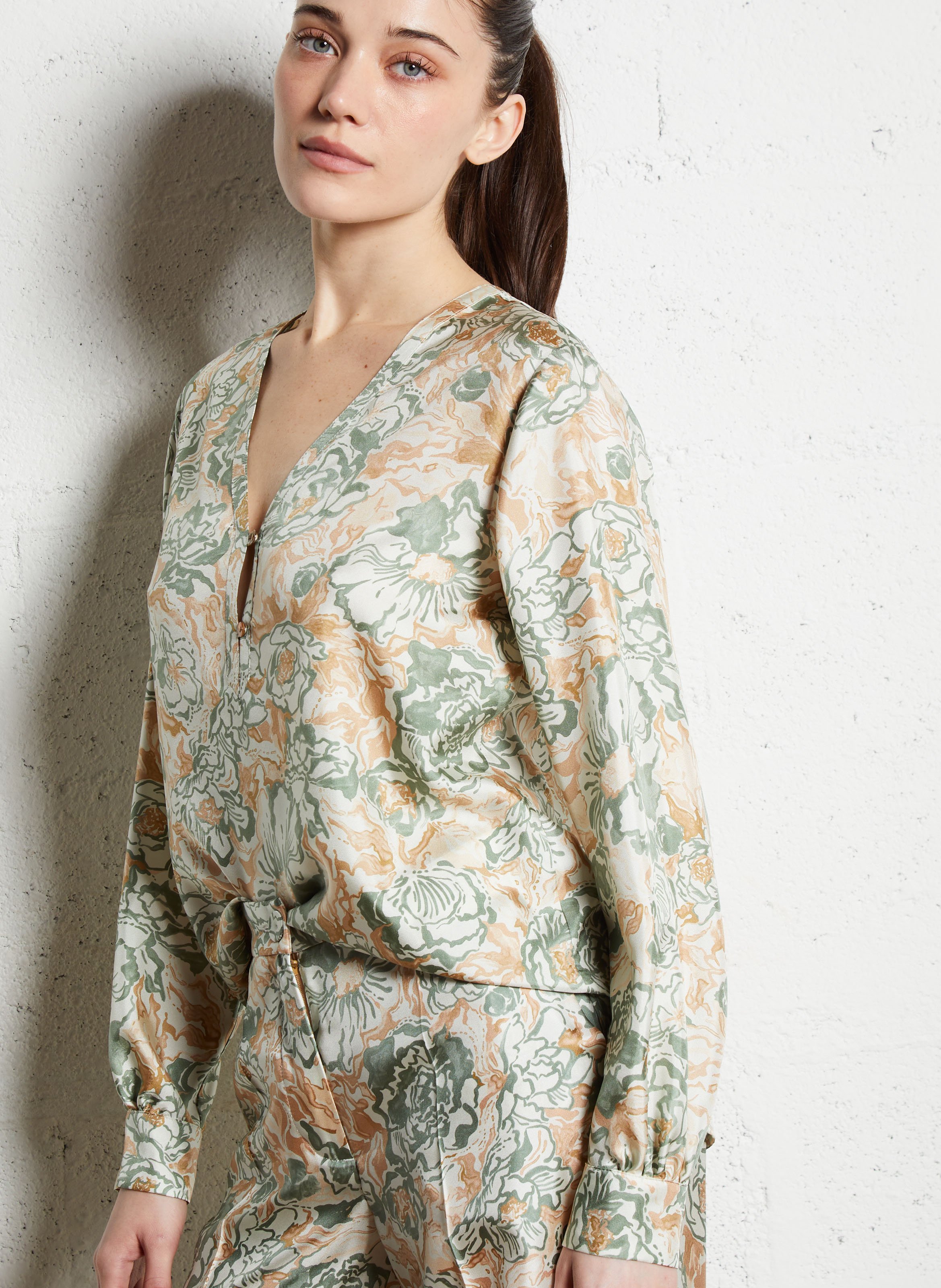 Blouse droite en soie imprimée MOMONI