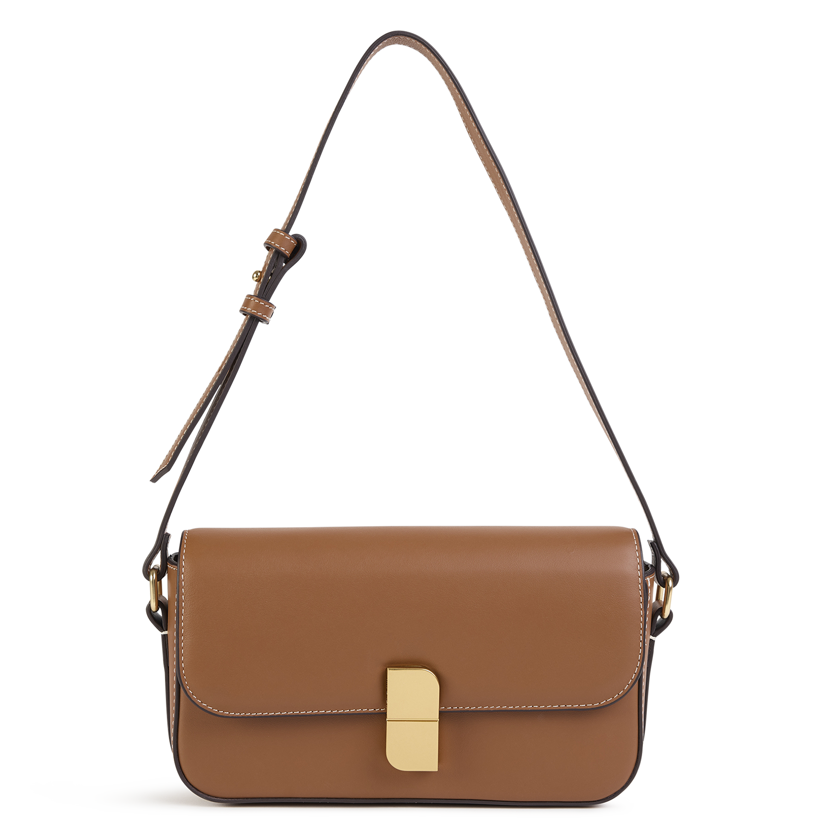 Sac baguette en cuir  NAT & NIN Marron