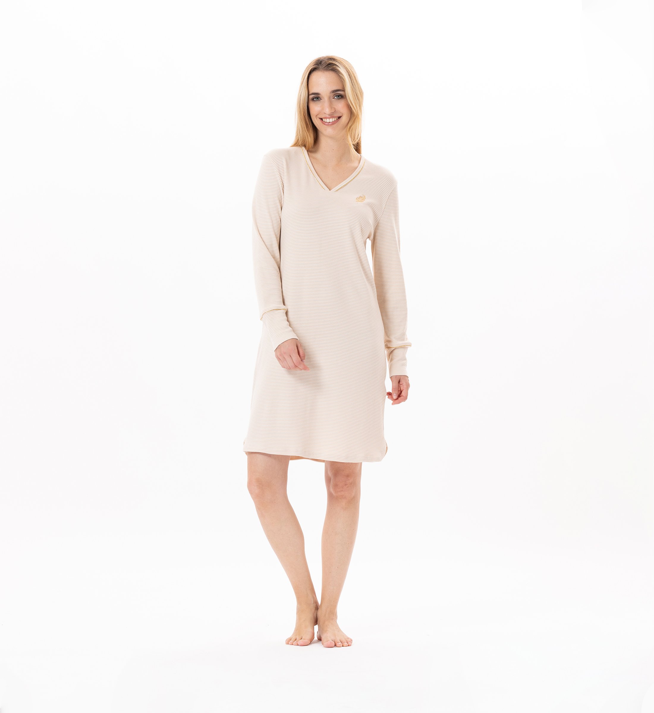 Cotton night shirt LE CHAT Beige