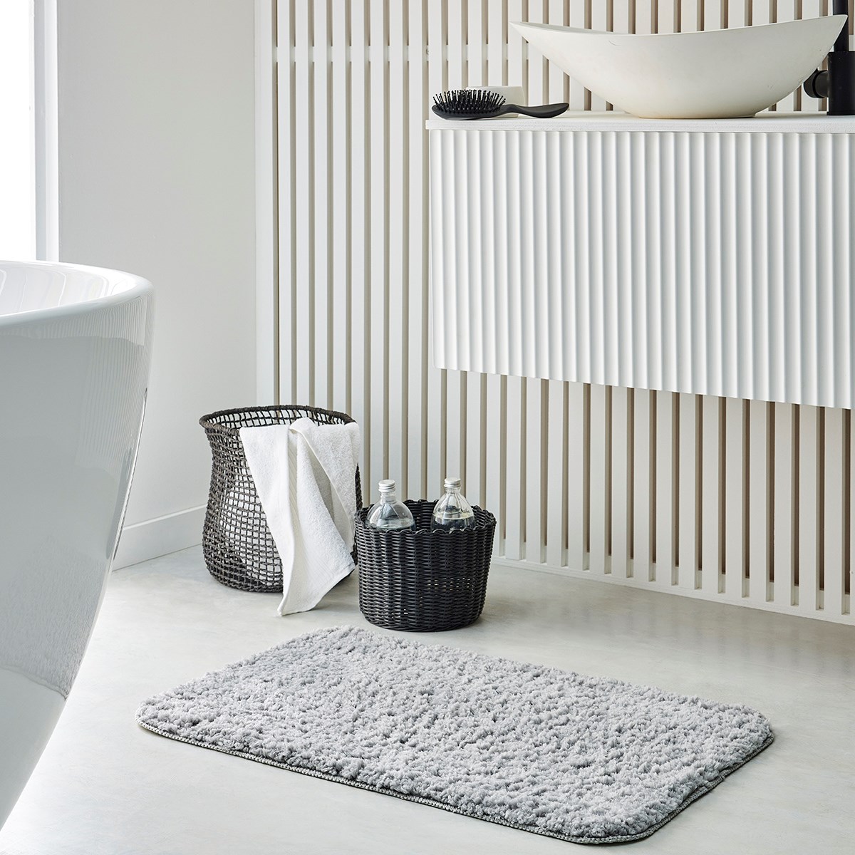 Tufted plain bath mat TODAY LINGE DE MAISON Grey