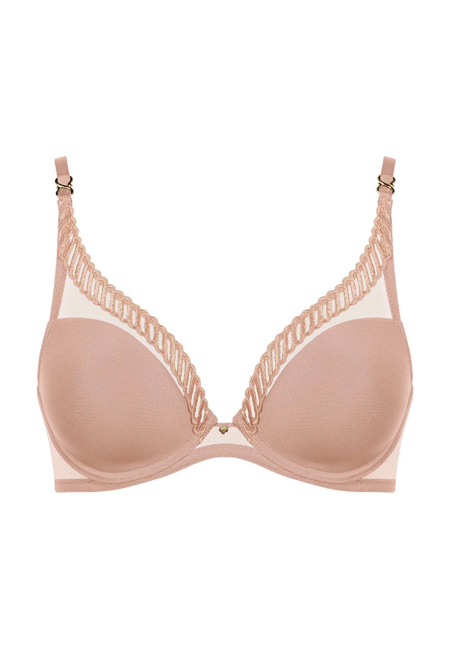 A la Folie kohl black underwired triangle bra AUBADE Beige