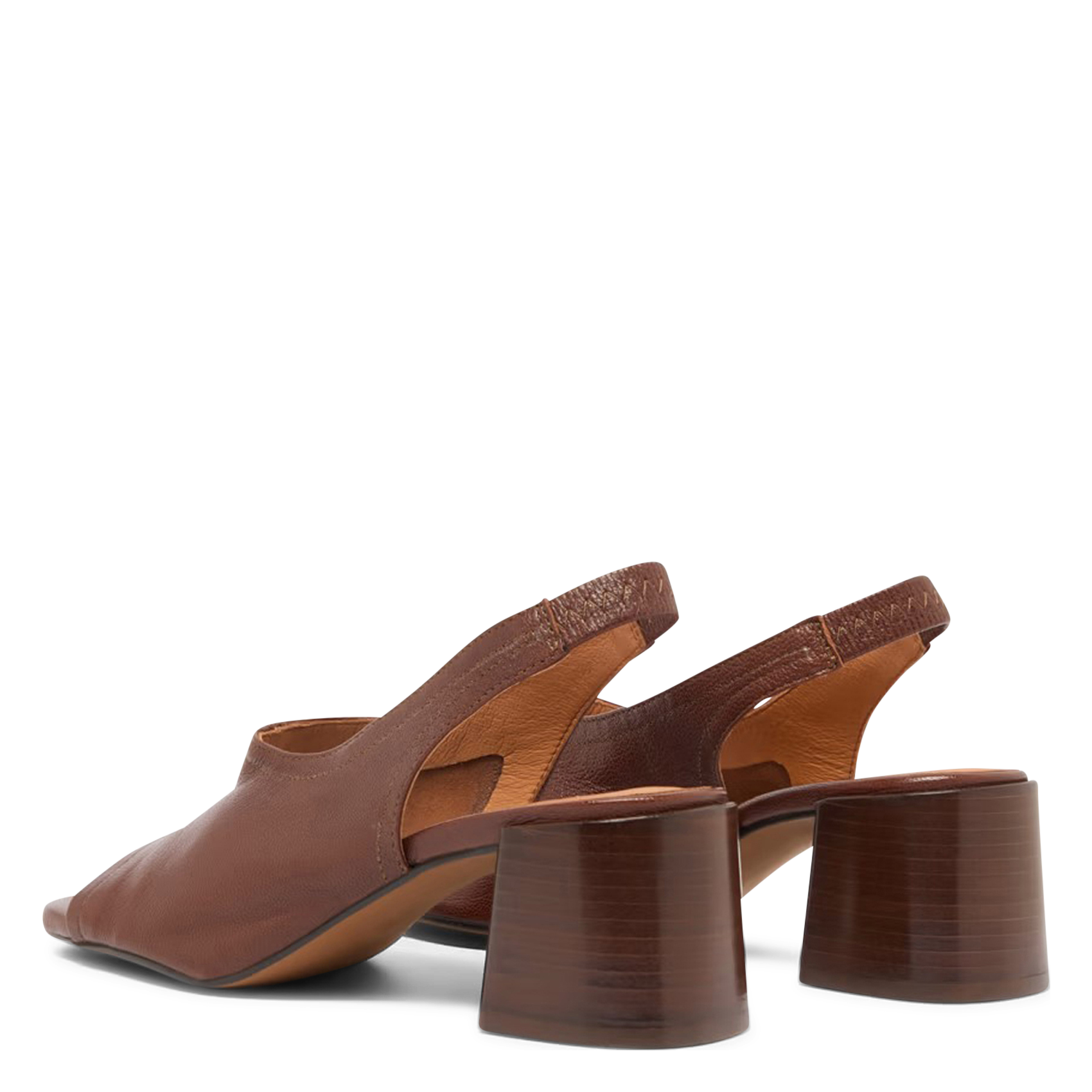 Sandales à talon en cuir JONAK Marron