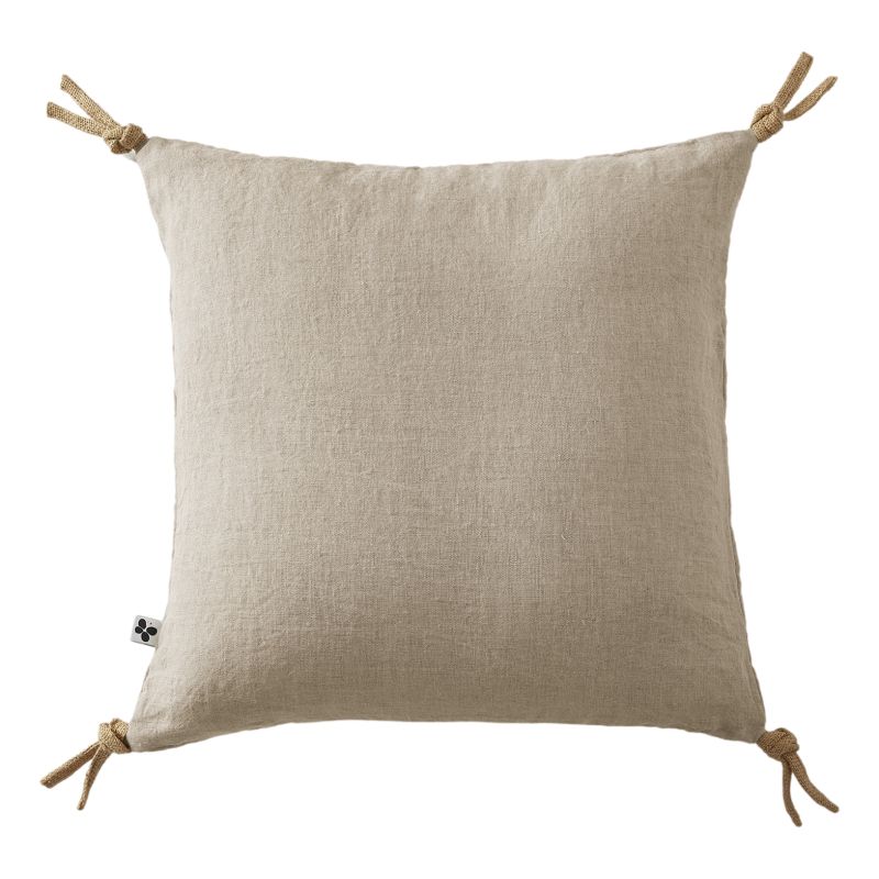 Coussin déco déhoussable 100% coton L'EFFET PAPILLON Beige